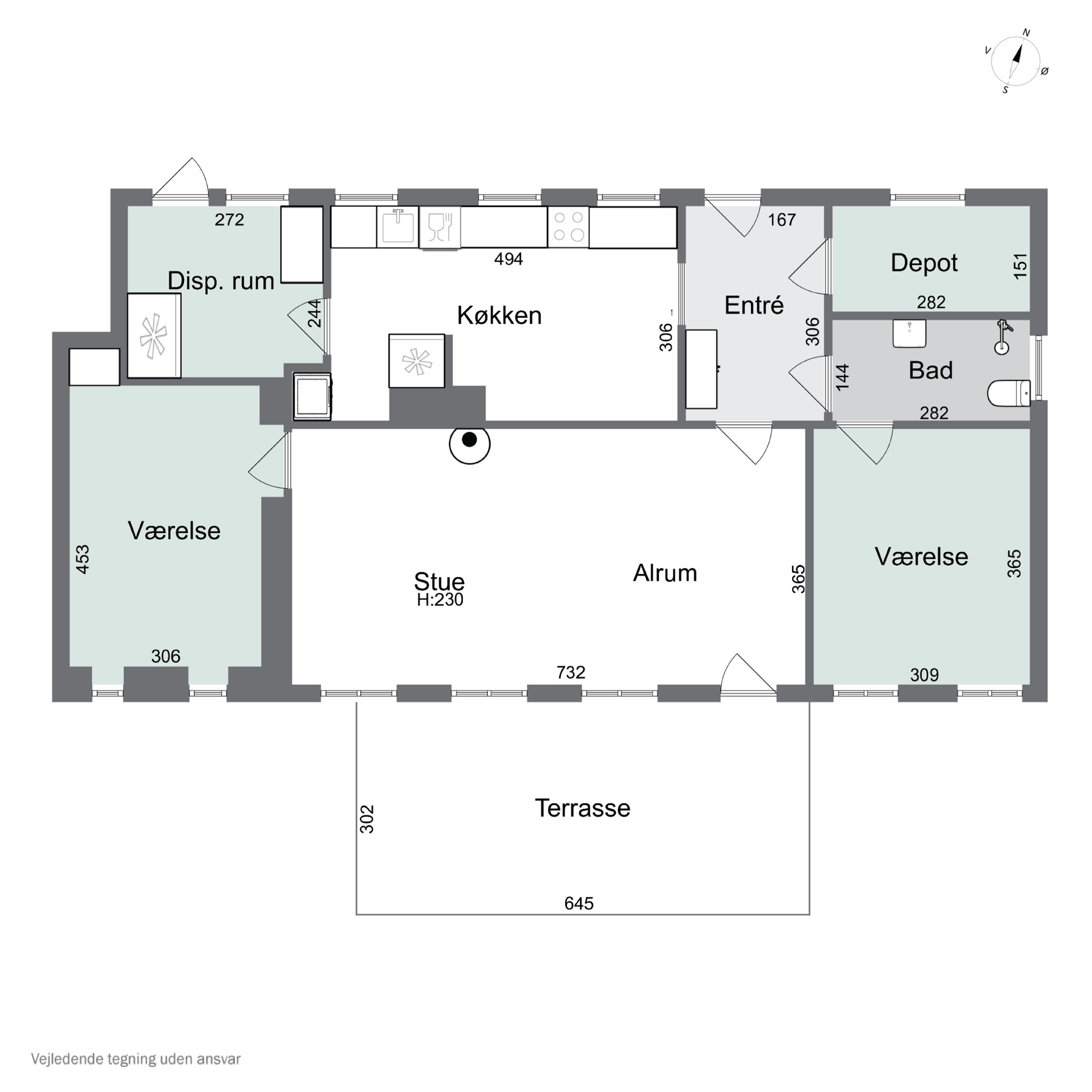 Plantegninger billede af Nørremark 1, Sdr Hygum, 6630 Rødding