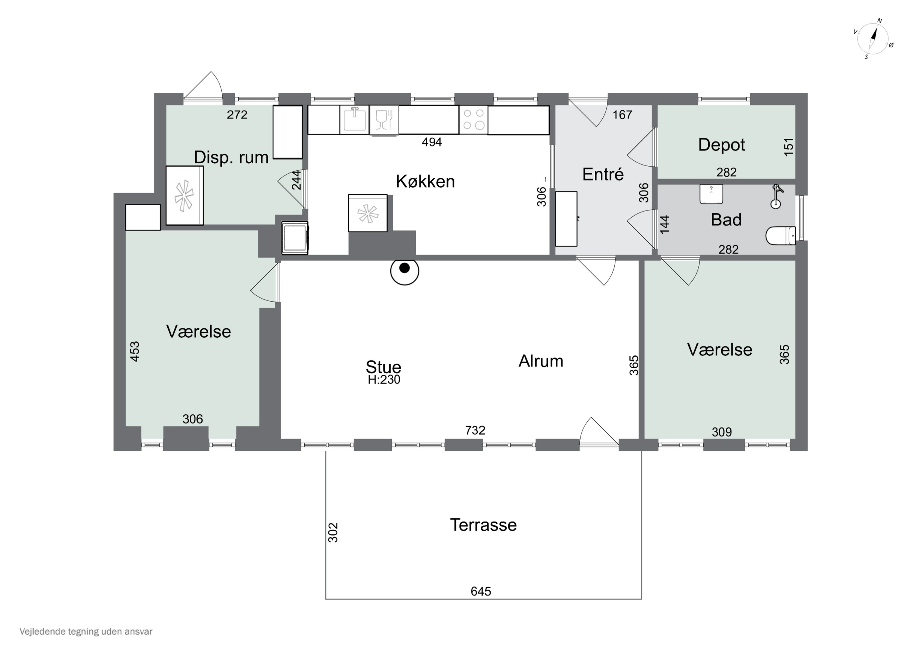 Plantegninger billede af Nørremark 1, Sdr Hygum, 6630 Rødding