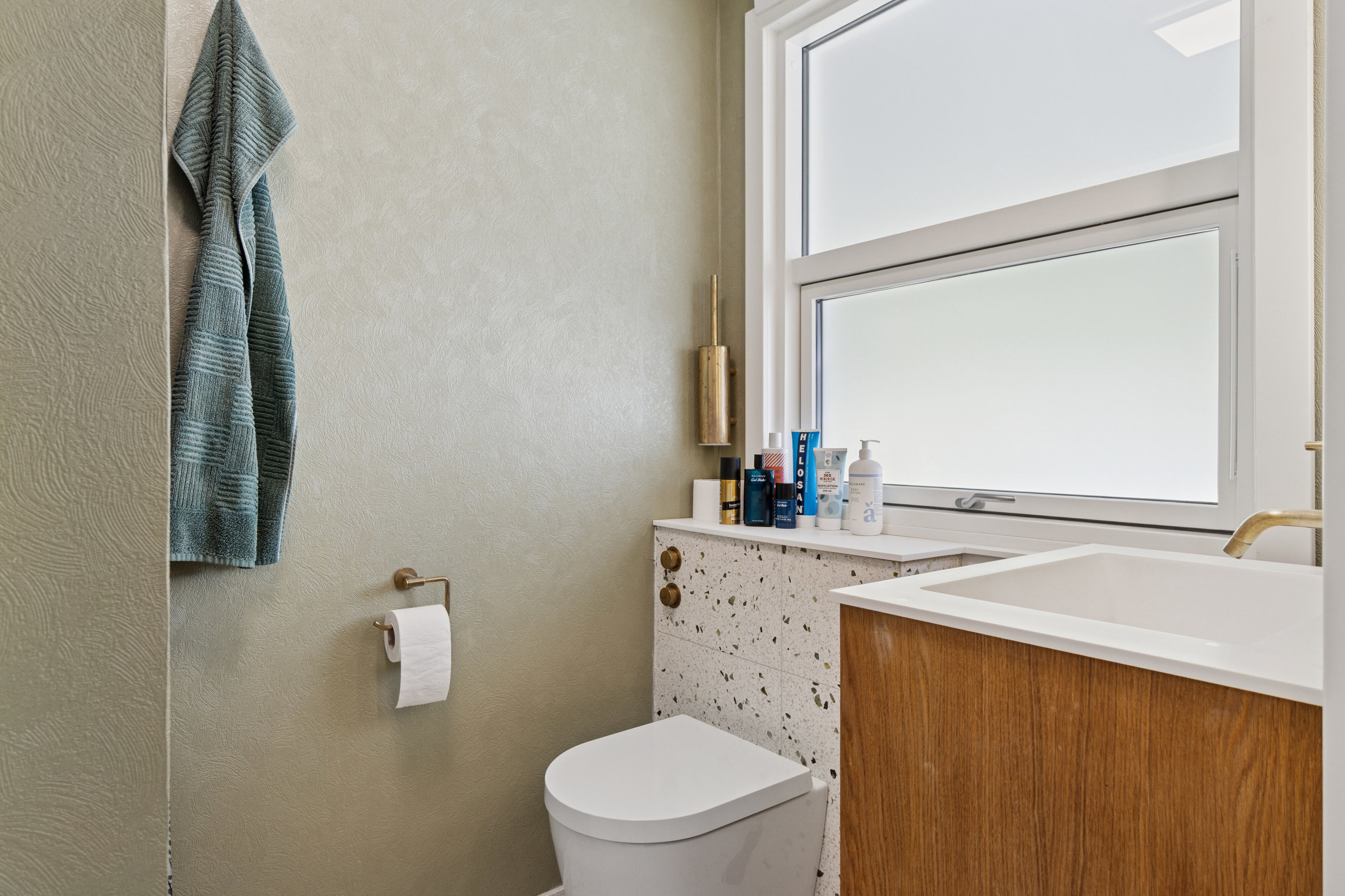 Fremhævet badeværelse billede i fuldskærmstilstand. Billede af Petrine Sonnesvej 9, Evetofte, 3370 Melby