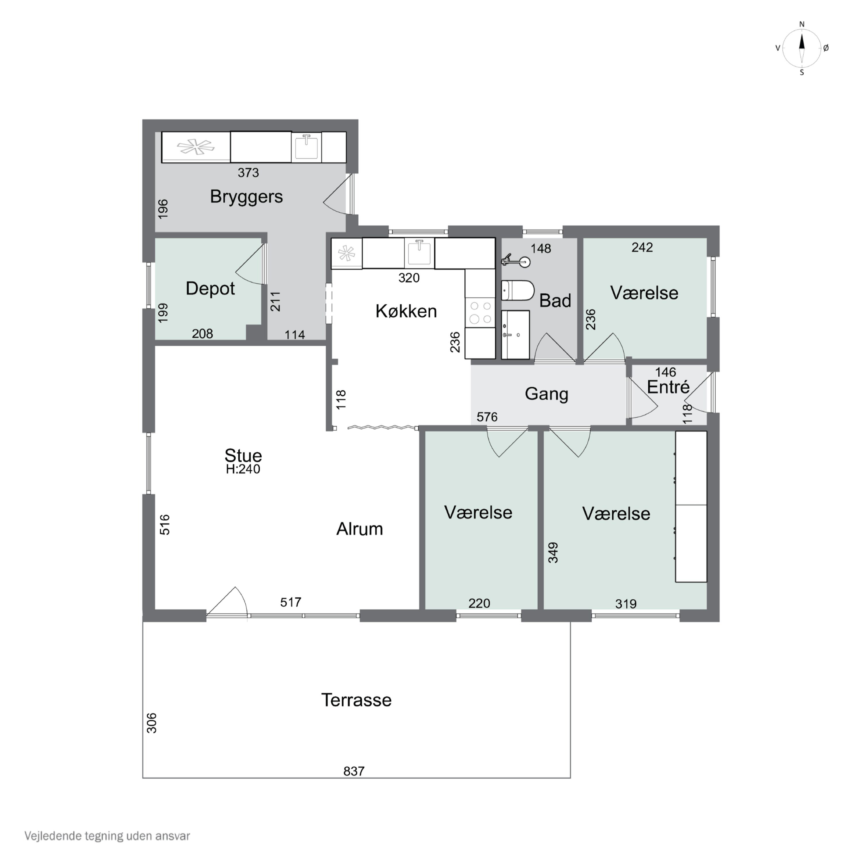Plantegninger billede af Solvænget 1, 8723 Løsning