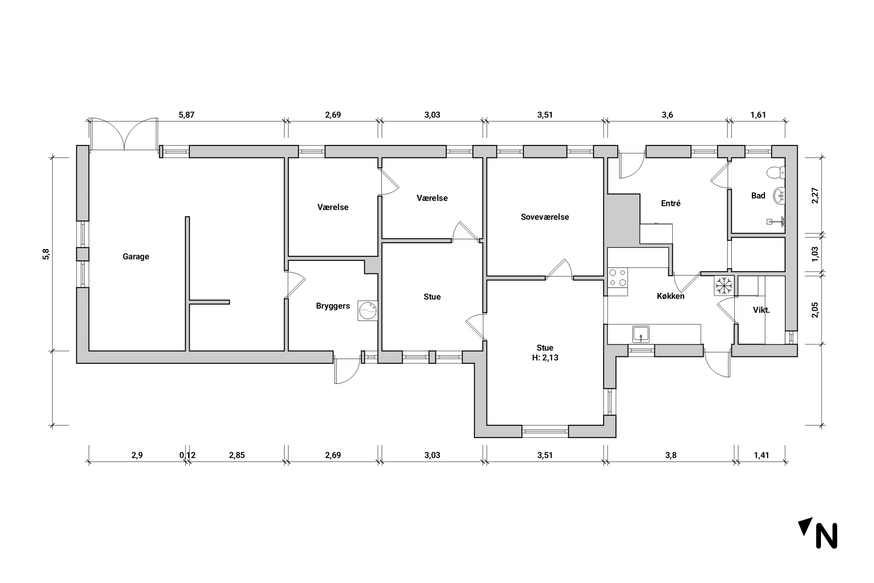 Plantegninger billede af Niels Clausens Vej 1A, Toreby, 4891 Toreby L