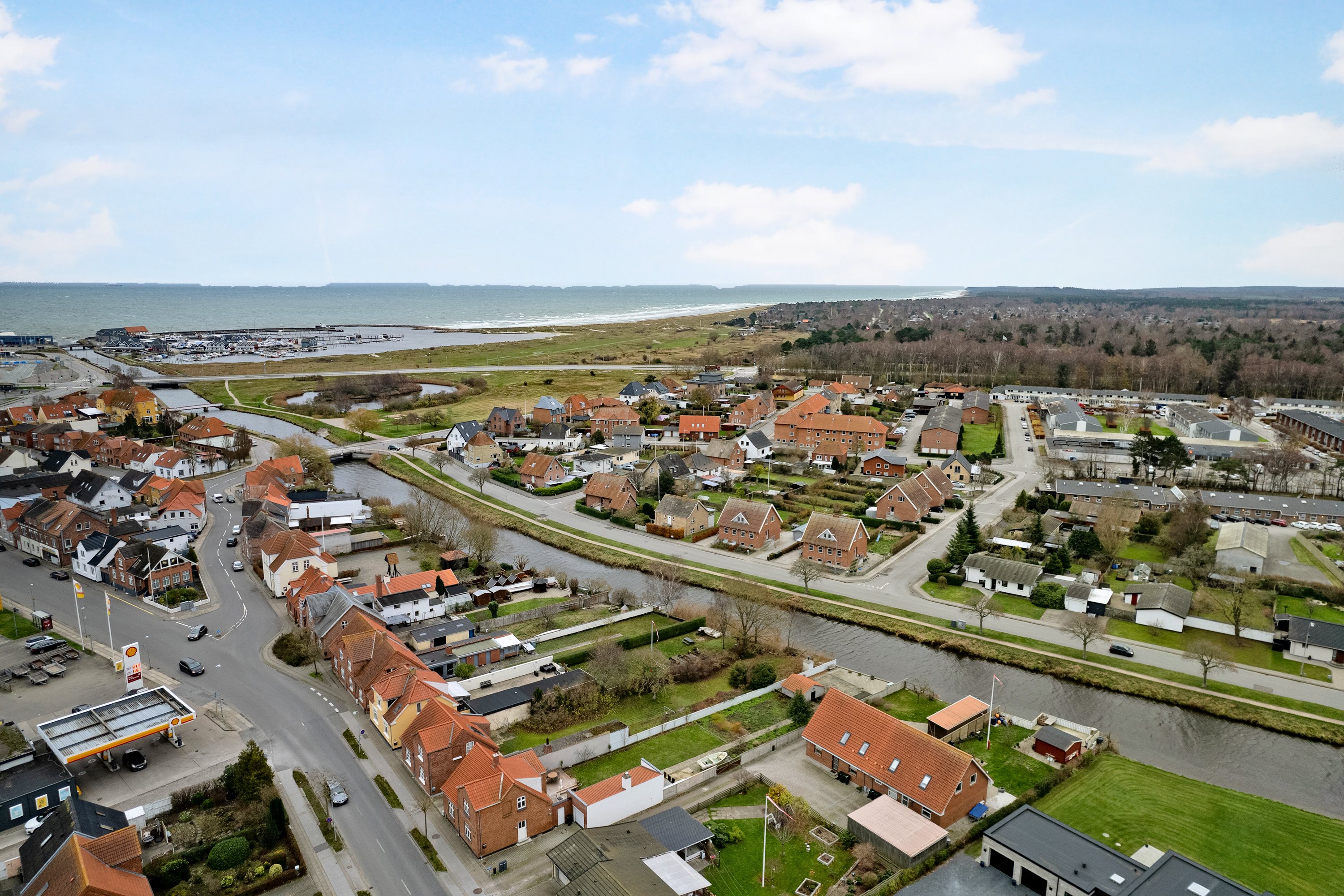 Fremhævet luftfoto billede i fuldskærmstilstand. Billede af Søgade 49, 8500 Grenaa