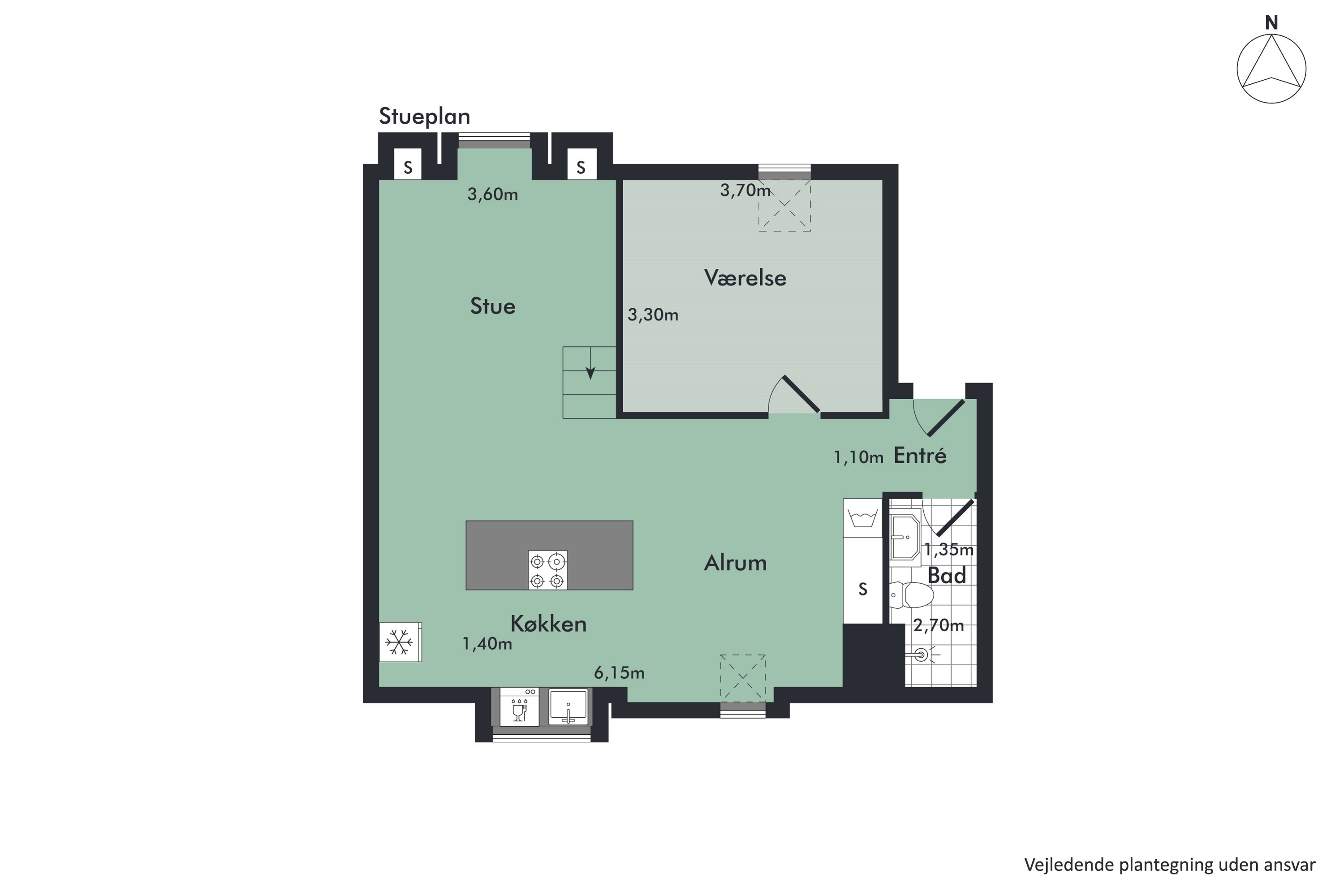 Plantegninger billede af Christiansgade 58, 3. th., 9000 Aalborg