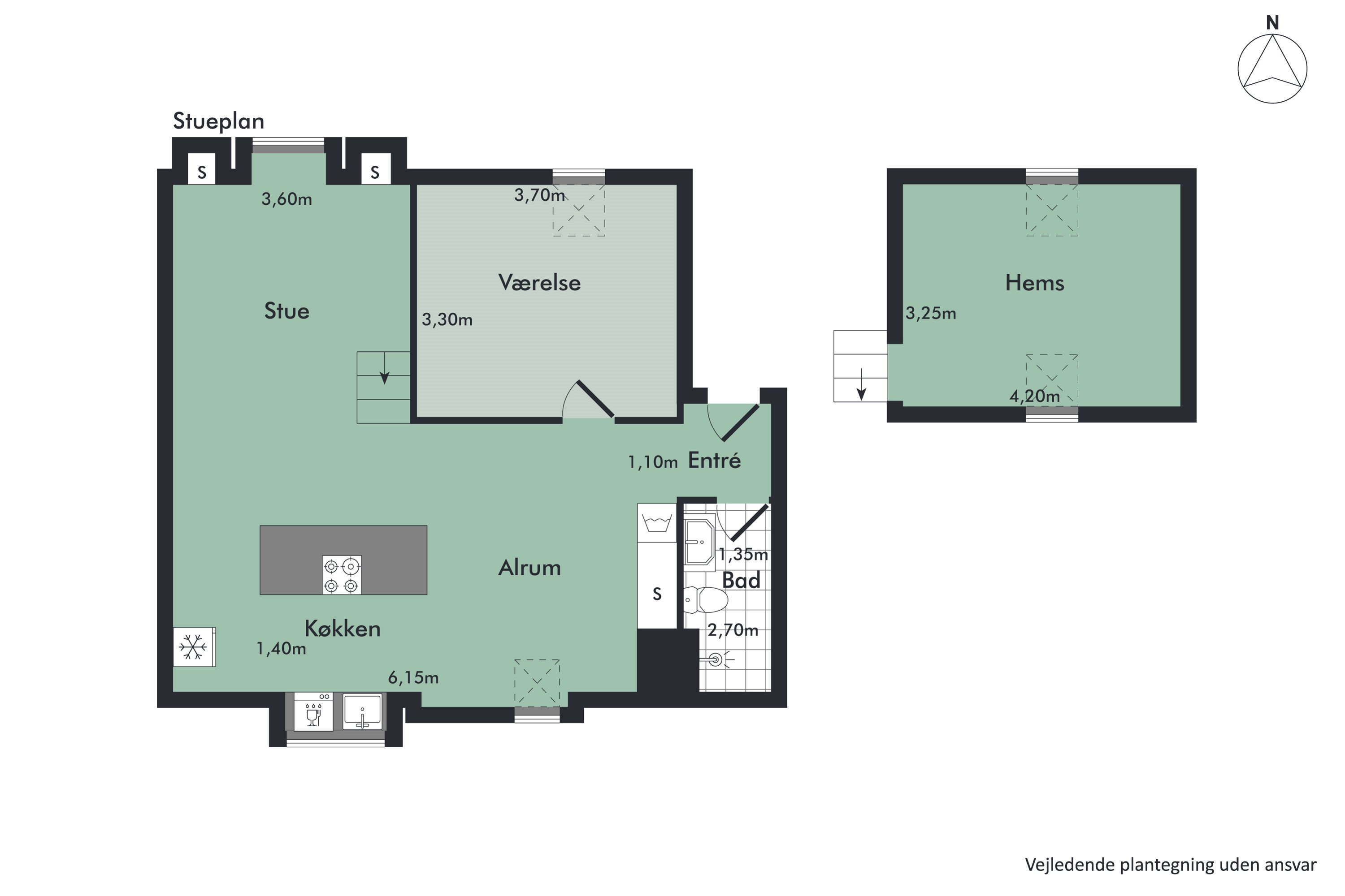 Plantegninger billede af Christiansgade 58, 3. th., 9000 Aalborg