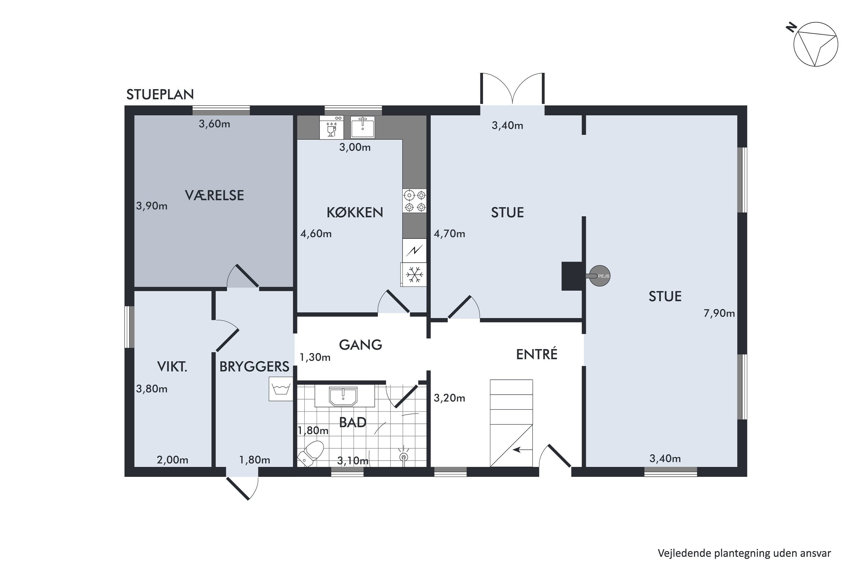 Plantegninger billede af Nykøbingvej 56, Stigs Bjergby, 4440 Mørkøv