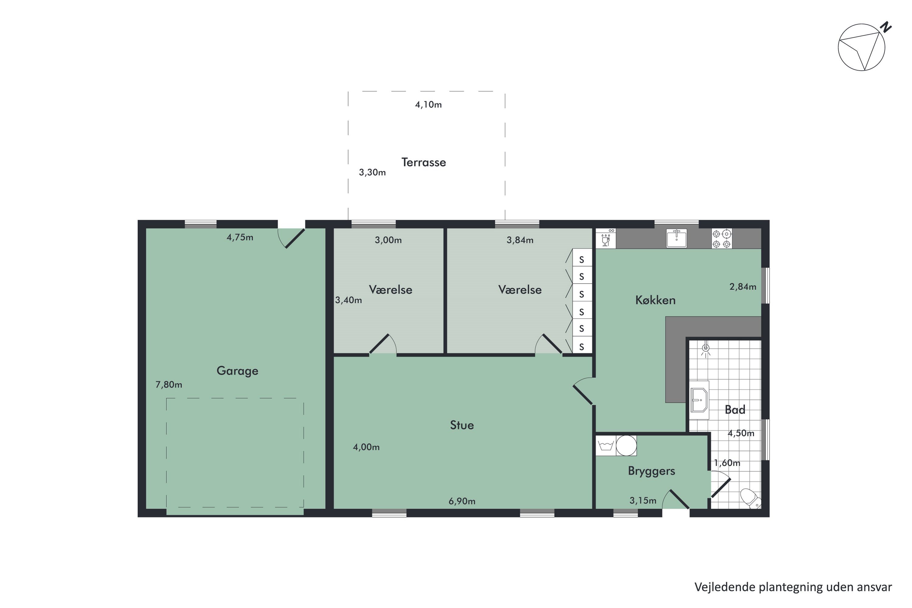 Plantegninger billede af Kirkestien 2, Ulsted, 9370 Hals