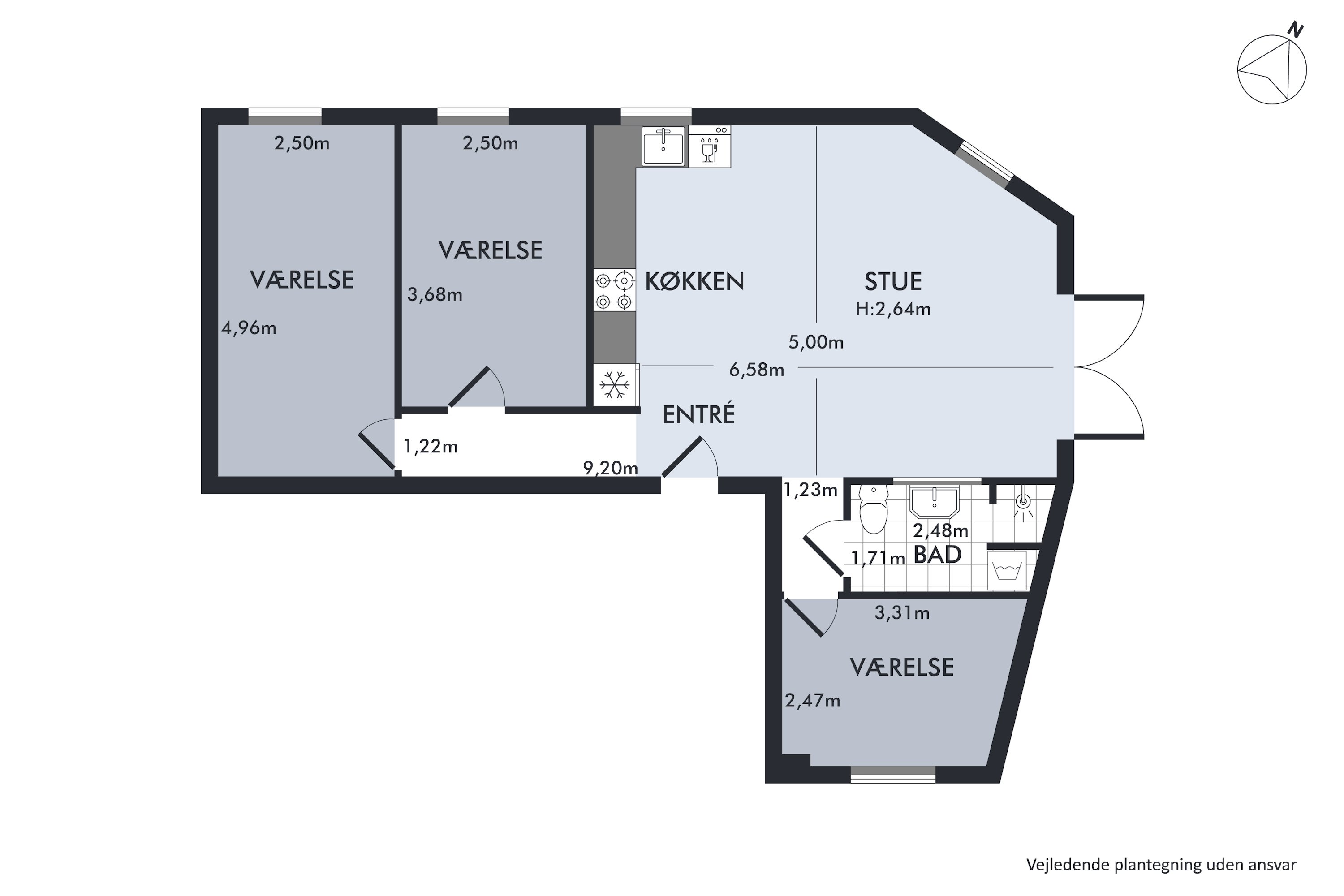 Plantegninger billede af Islevhusvej 83, st.. th., 2700 Brønshøj