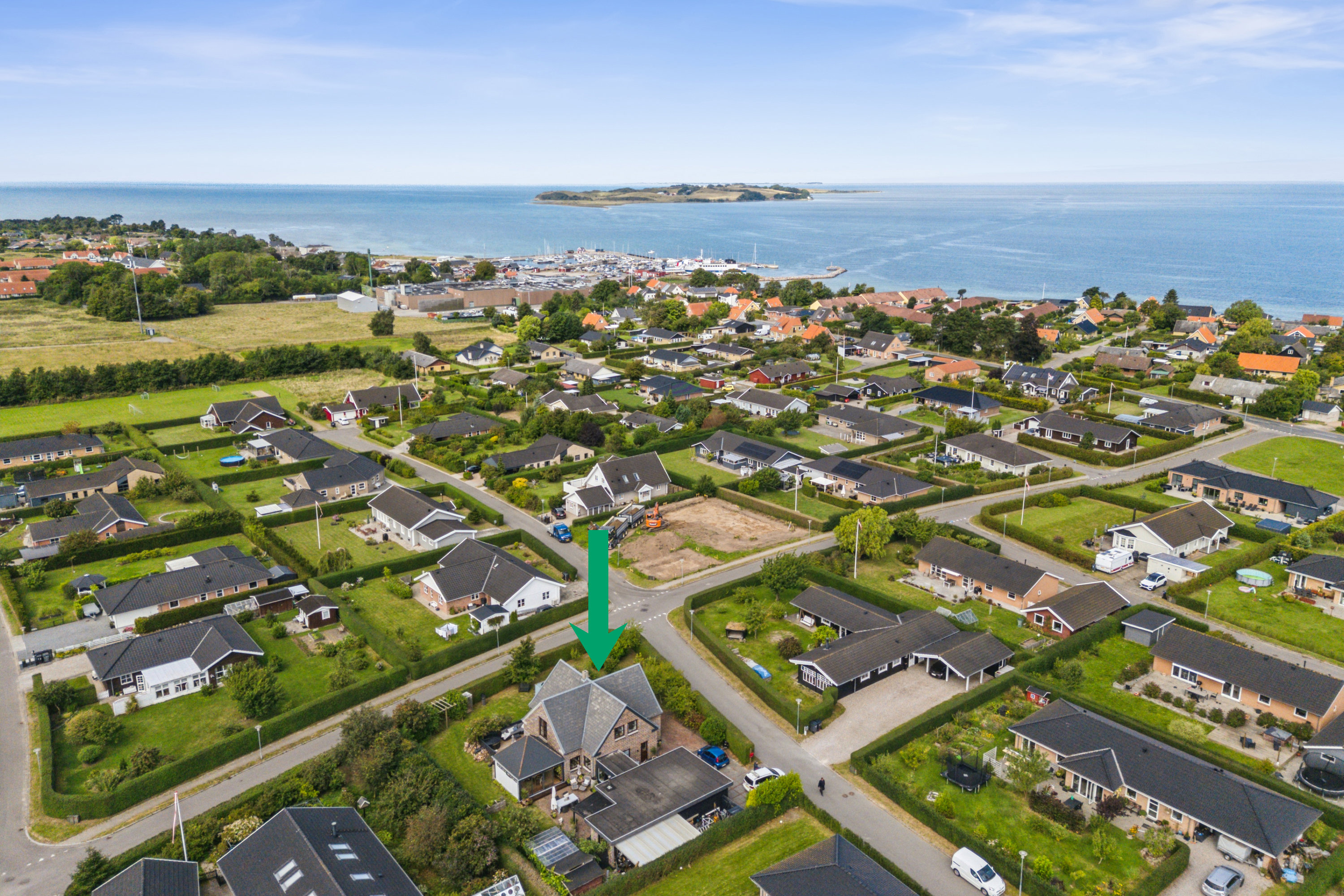 Fremhævet luftfoto billede i fuldskærmstilstand. Billede af Havnsøgårdsvej 47, Havnsø, 4591 Føllenslev