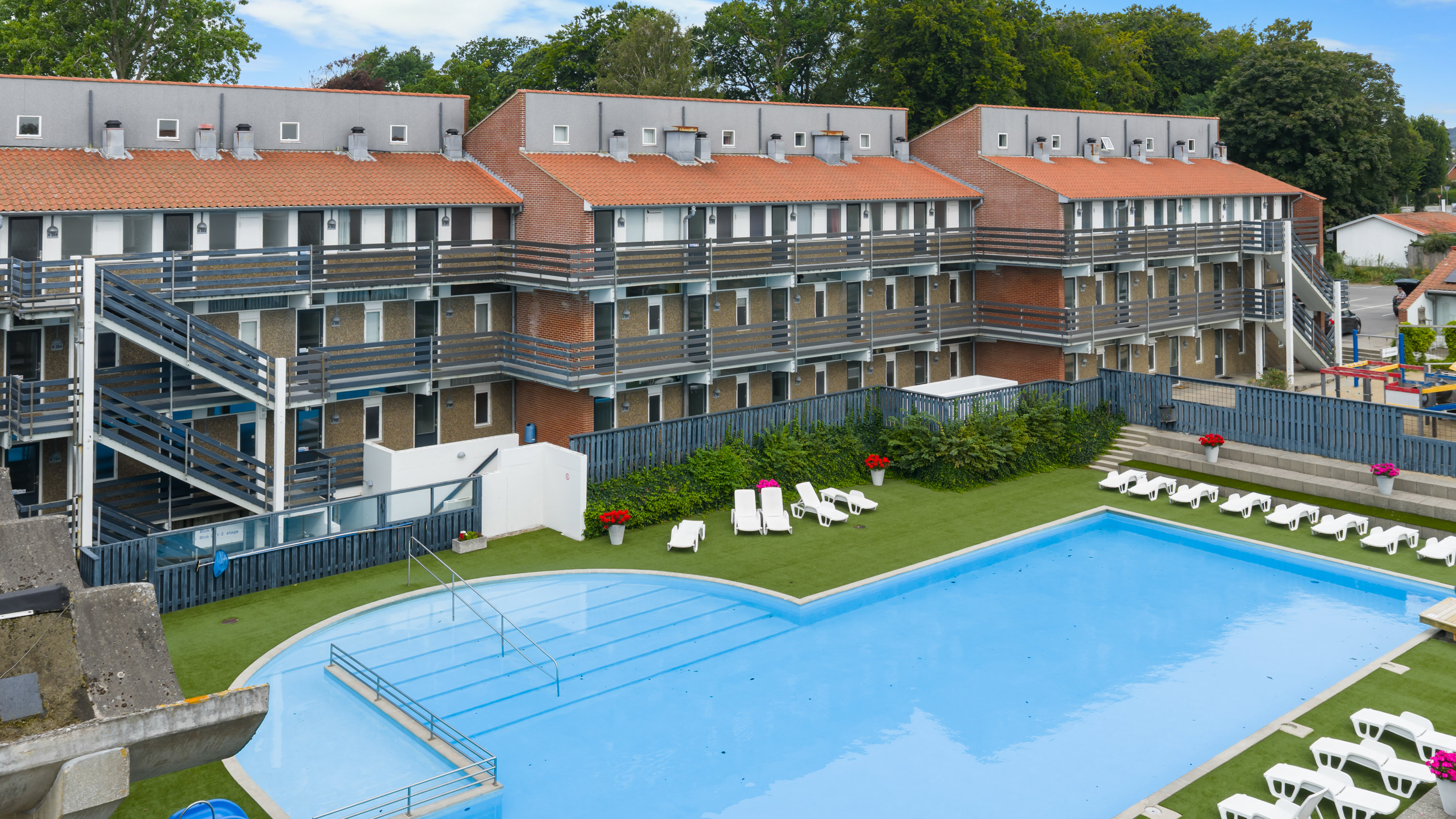 Fremhævet gårdmiljø billede i fuldskærmstilstand. Billede af Klintealle 1G, 1. 205., 5600 Faaborg