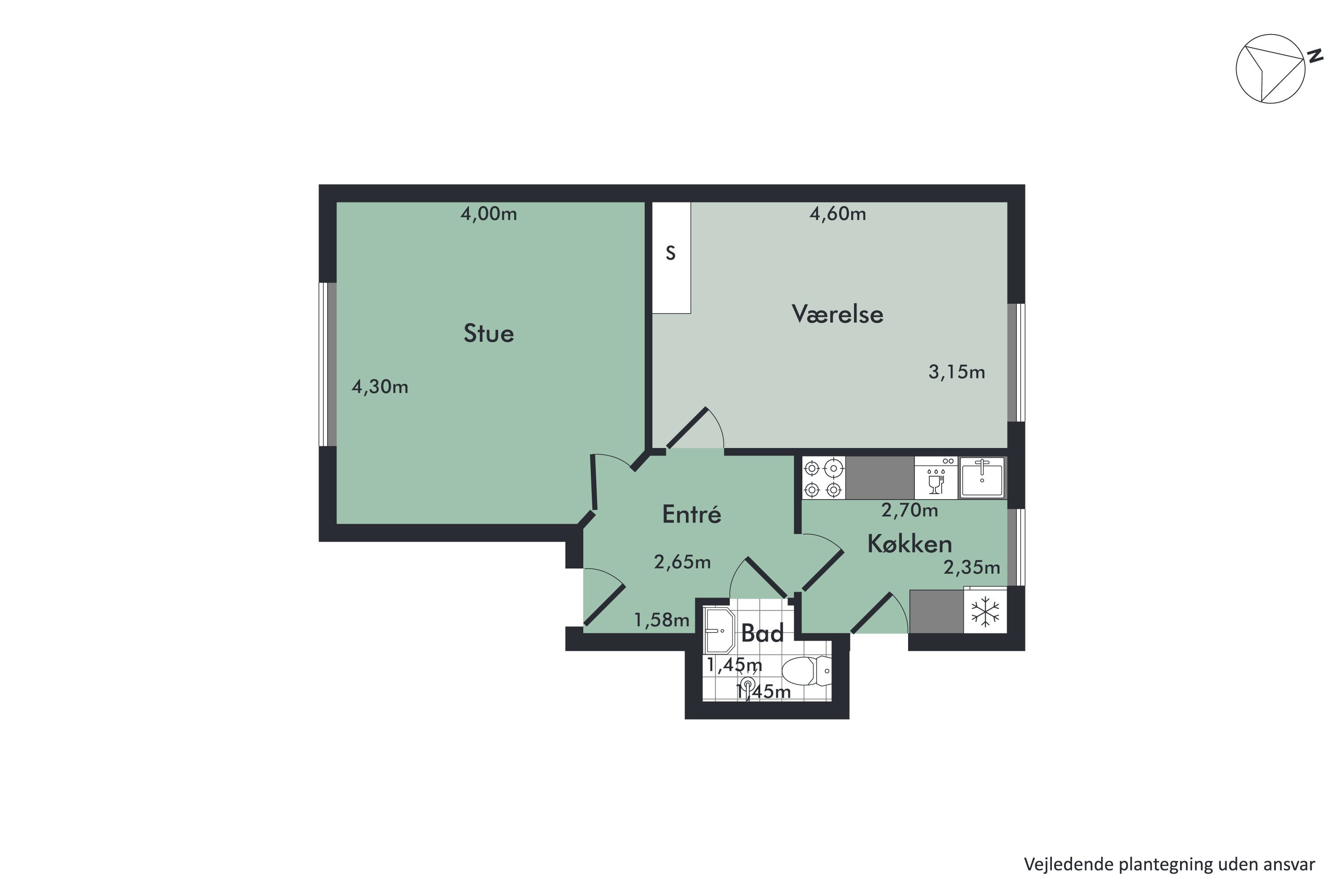 Plantegninger billede af Østerbro 59, st.. tv., 9000 Aalborg