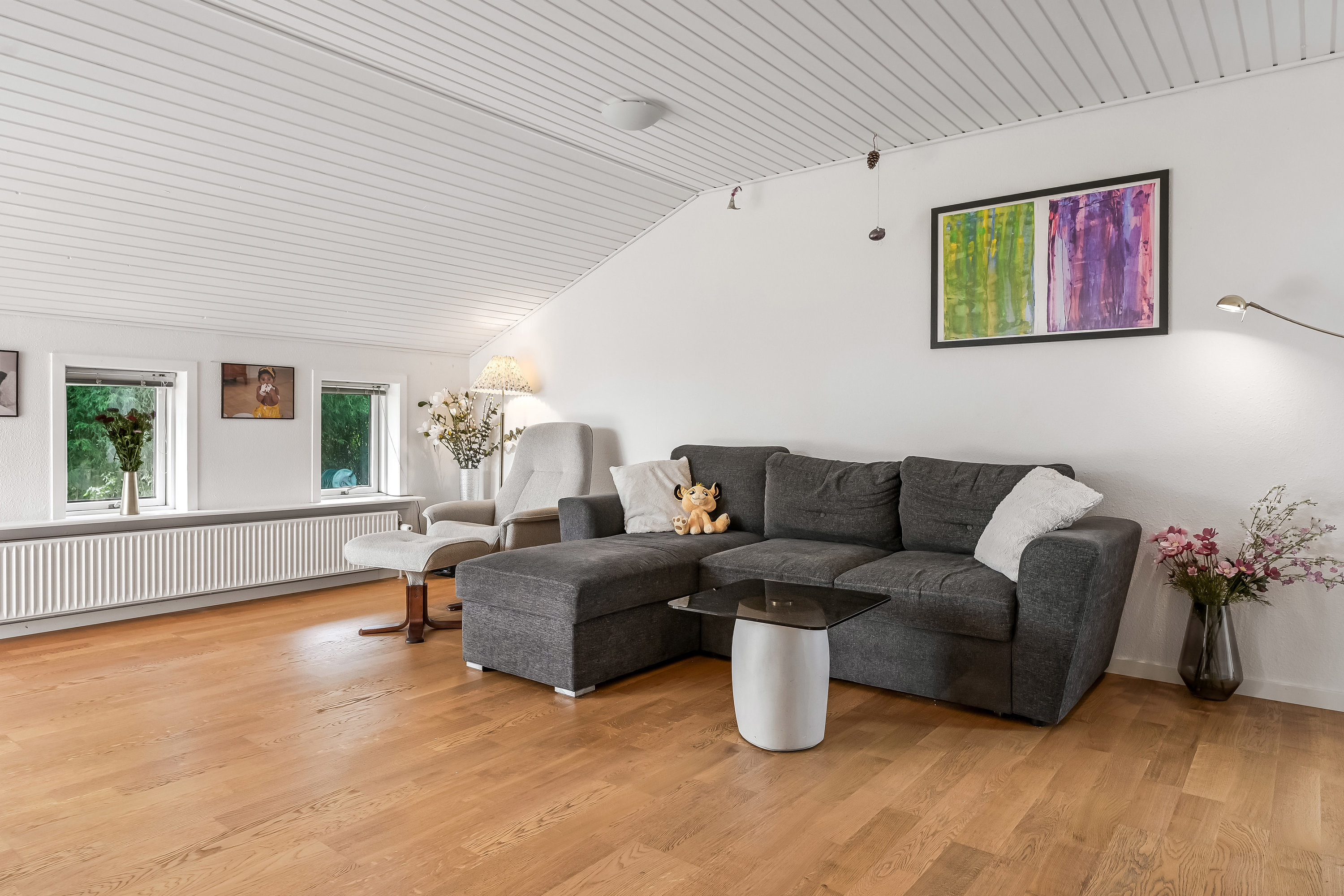 Fremhævet stue billede i fuldskærmstilstand. Billede af Flintemarken 23, 7190 Billund