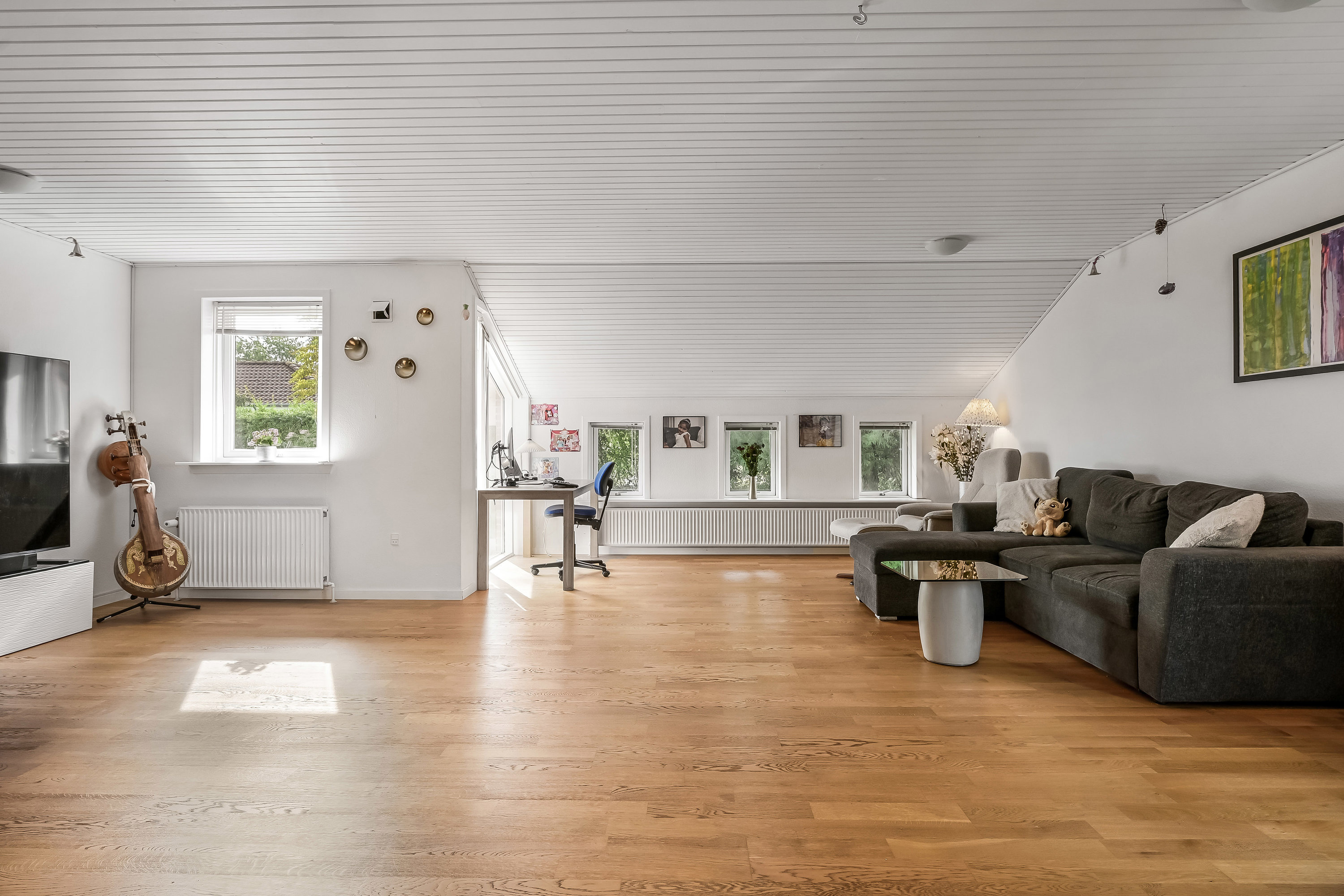 Fremhævet stue billede i fuldskærmstilstand. Billede af Flintemarken 23, 7190 Billund