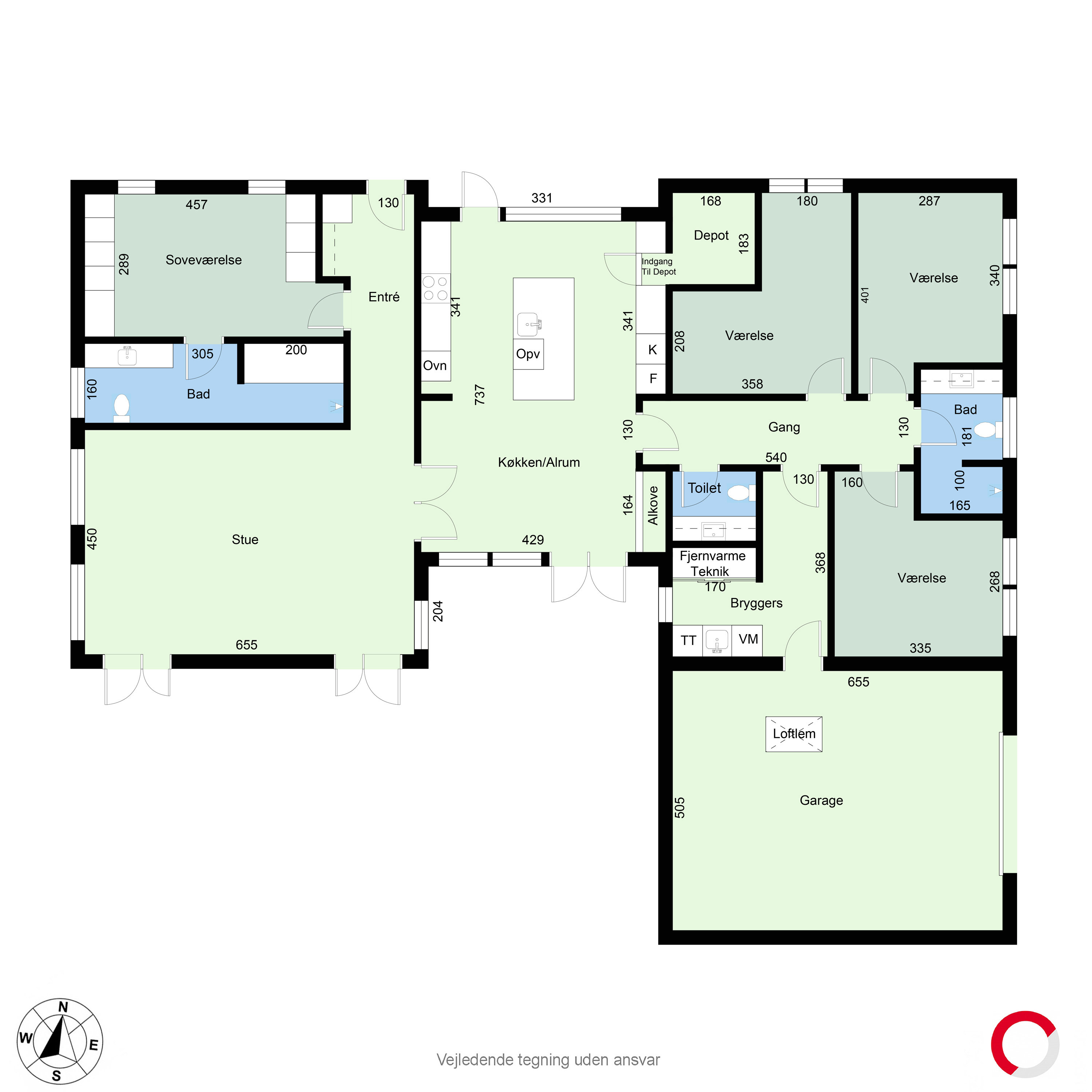 Plantegninger billede af Nørredalen 20, 8670 Låsby
