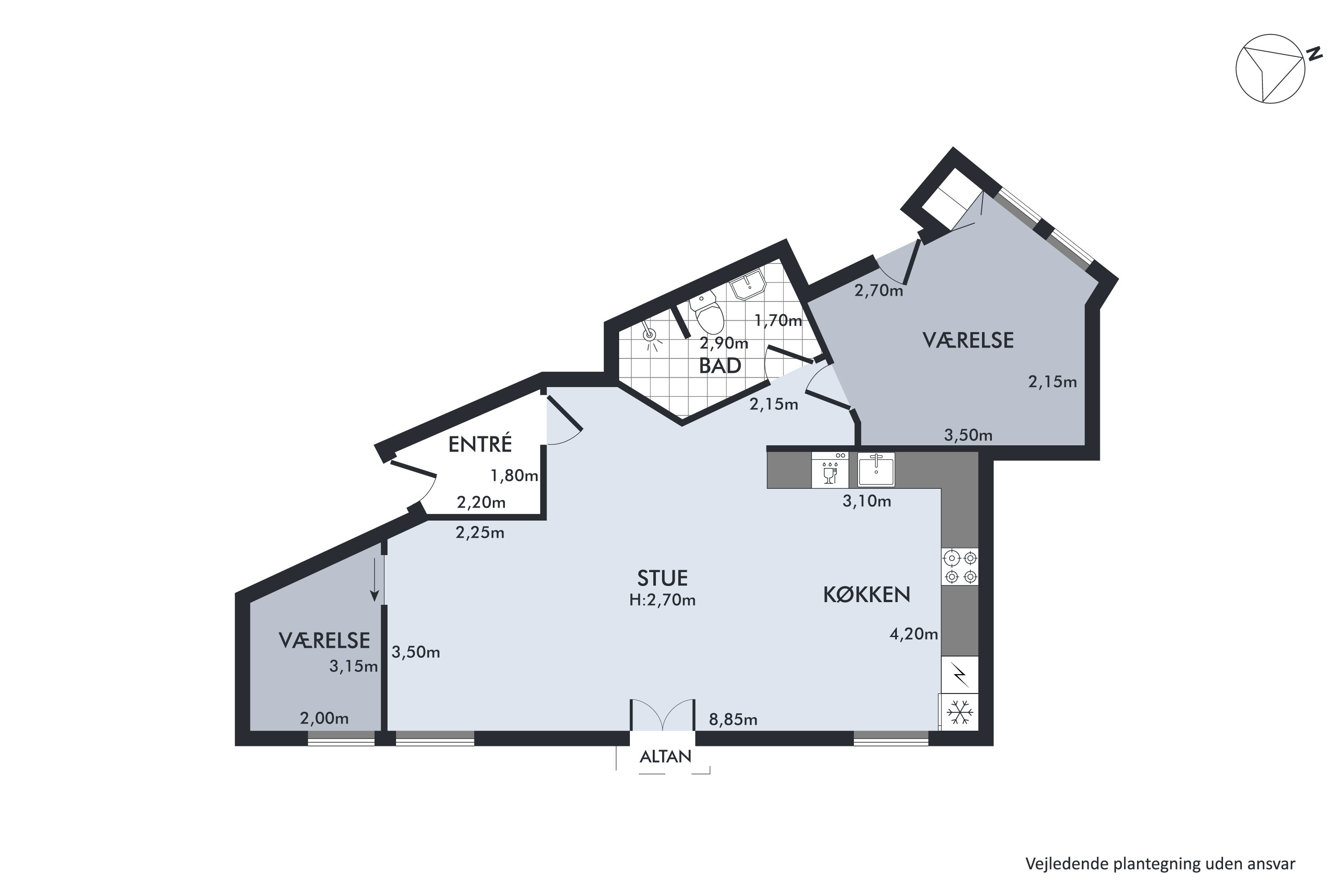 Plantegninger billede af Bryggervangen 2, st.. th., 2100 København Ø