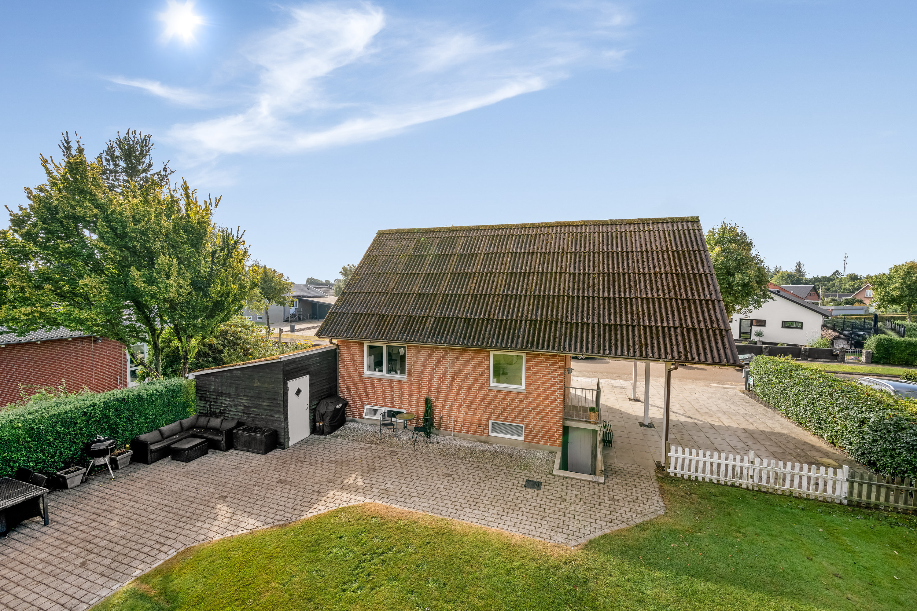 Fremhævet facade billede i fuldskærmstilstand. Billede af Birkalle 13, 6900 Skjern