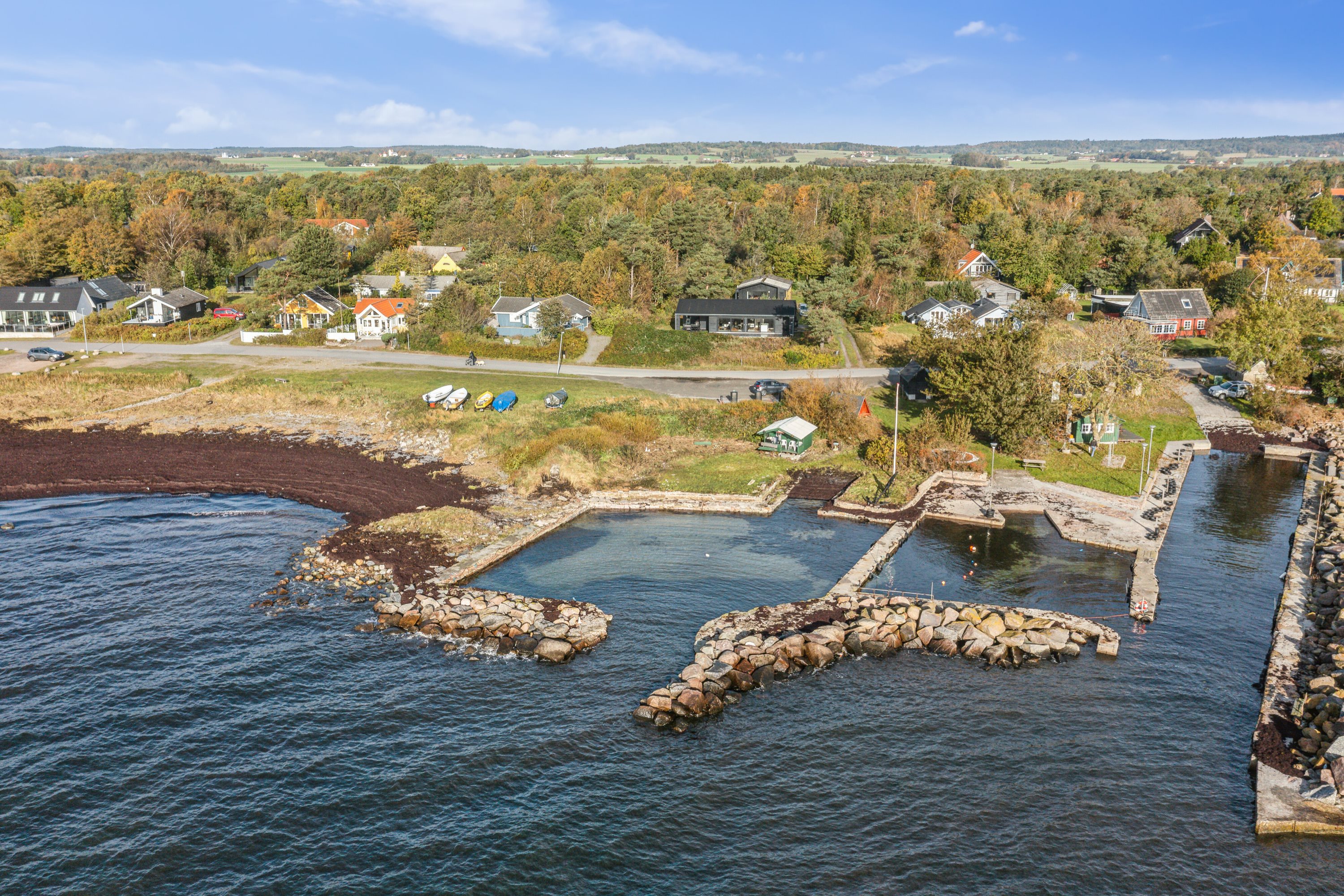 Fremhævet luftfoto billede i fuldskærmstilstand. Billede af Strandvolden 17, Balka, 3730 Nexø