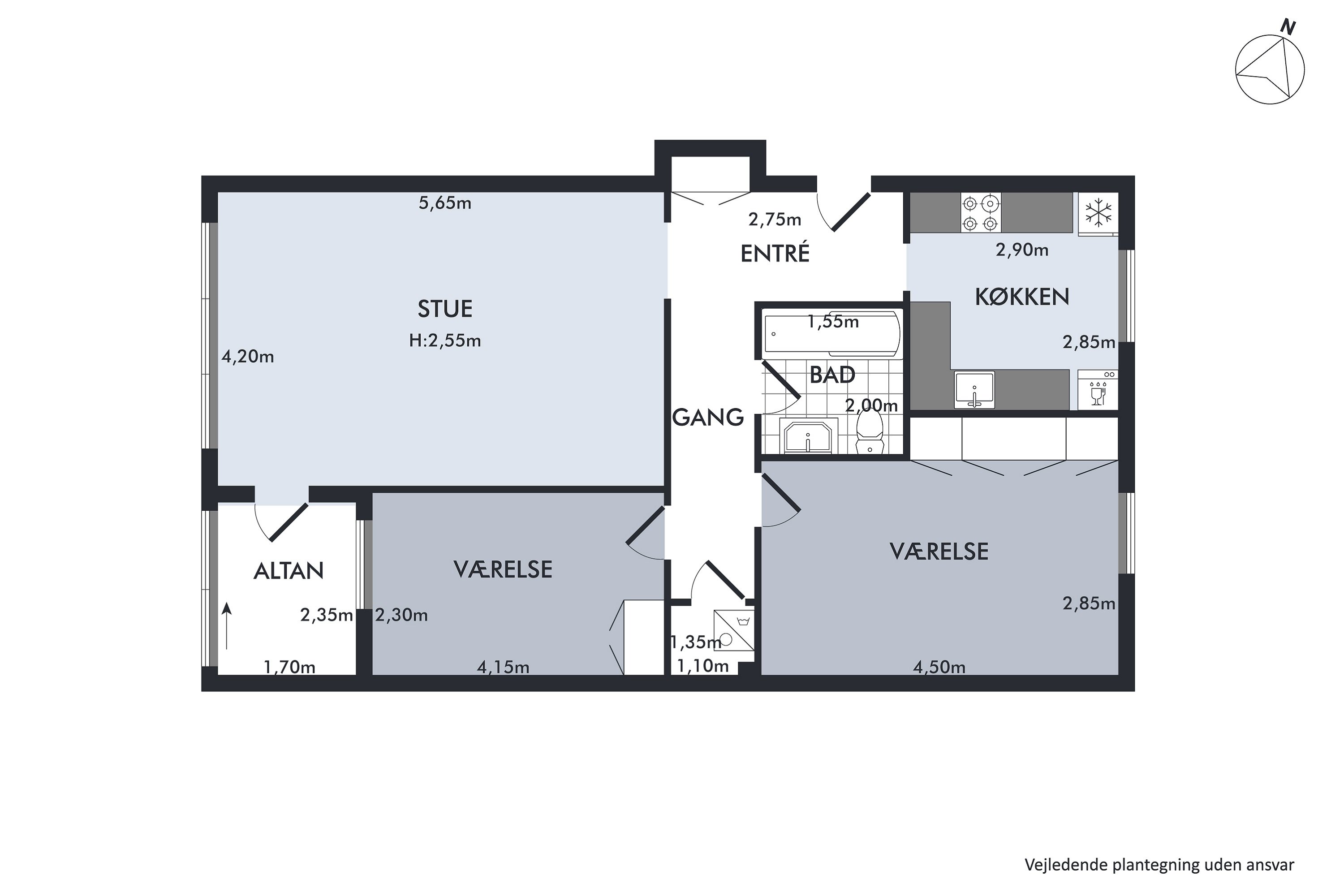 Plantegninger billede af Ægirsvej 45, 3. tv., 8920 Randers NV