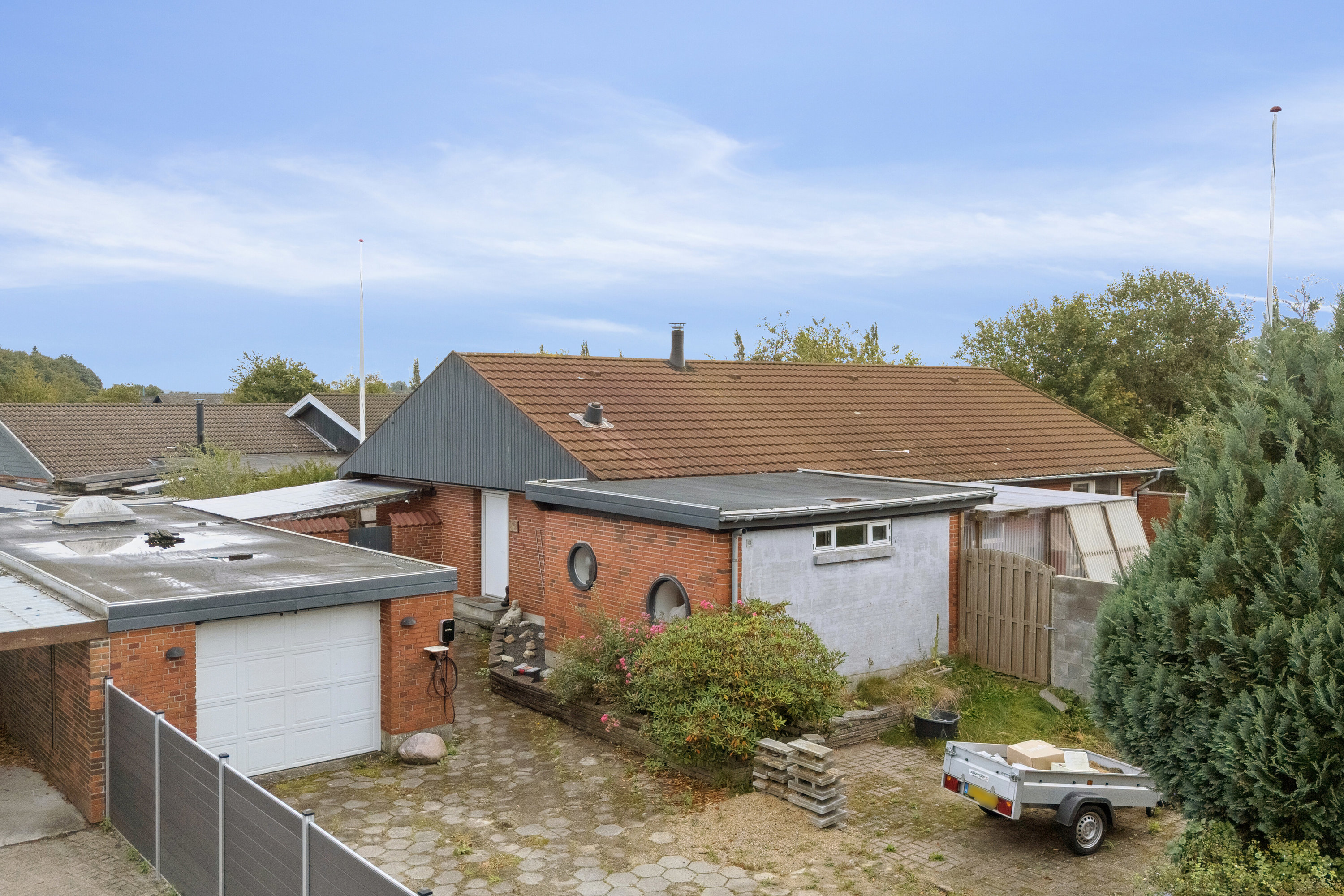 Fremhævet luftfoto billede i fuldskærmstilstand. Billede af Lupintoften 55, 7430 Ikast