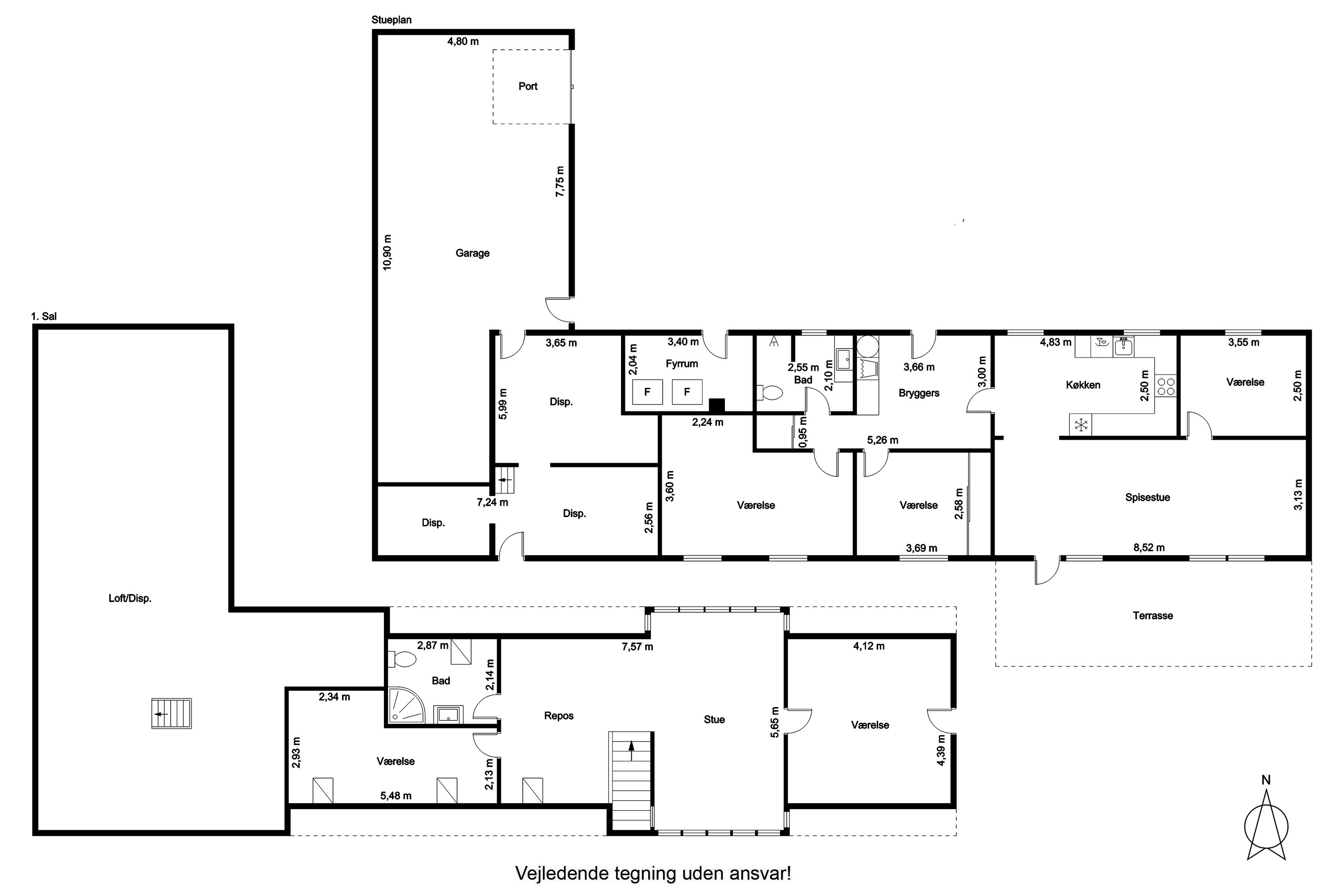 Plantegninger billede af Hvidbakvej 36, Serritslev, 9700 Brønderslev