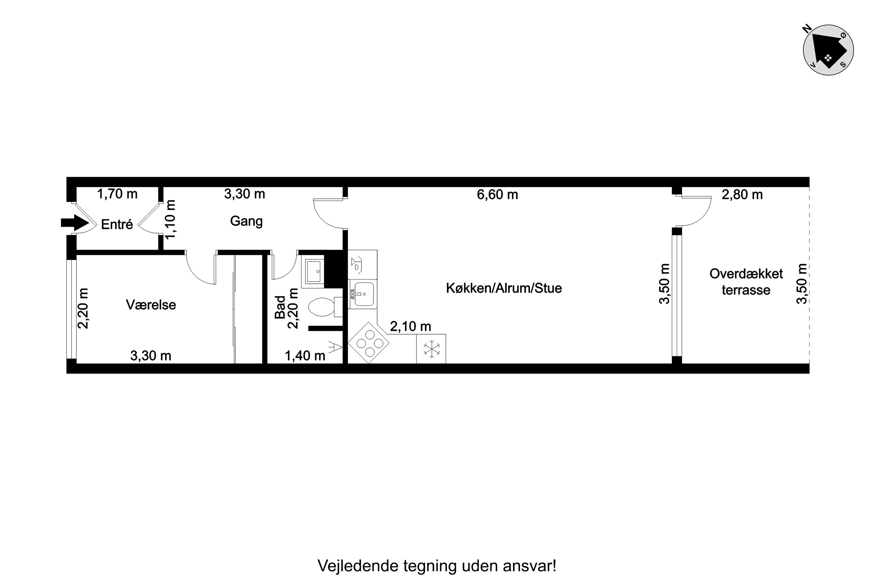 Plantegninger billede af Strandvejen 61C, 1. 207., Fanø Bad, 6720 Fanø