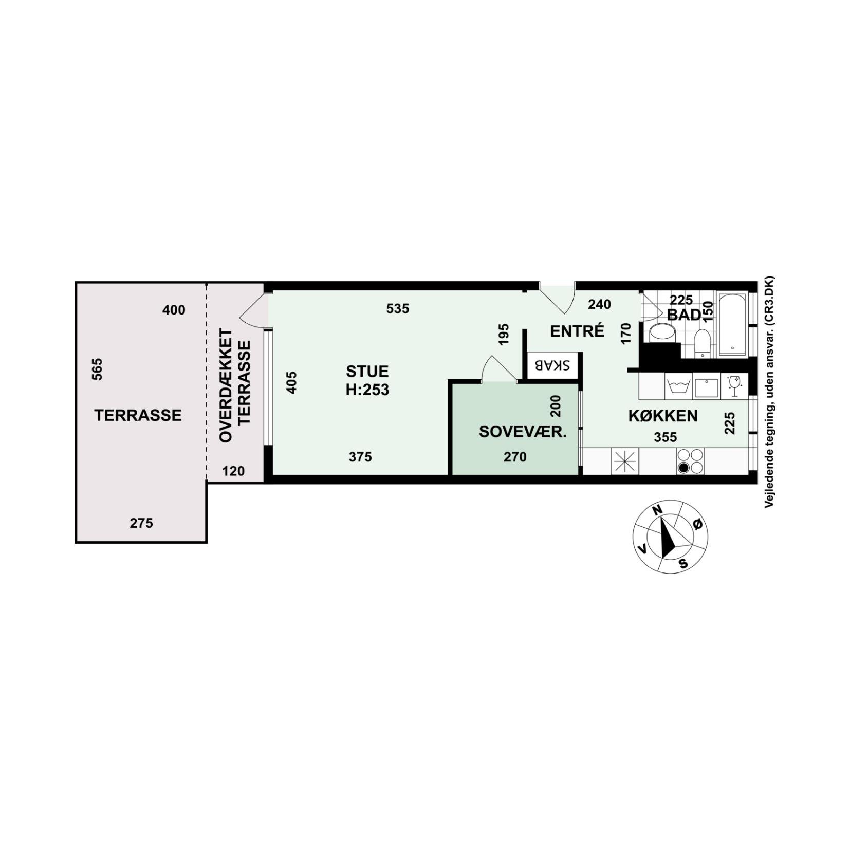 Plantegninger billede af Teglgårdsvej 607, st.. tv., 3050 Humlebæk