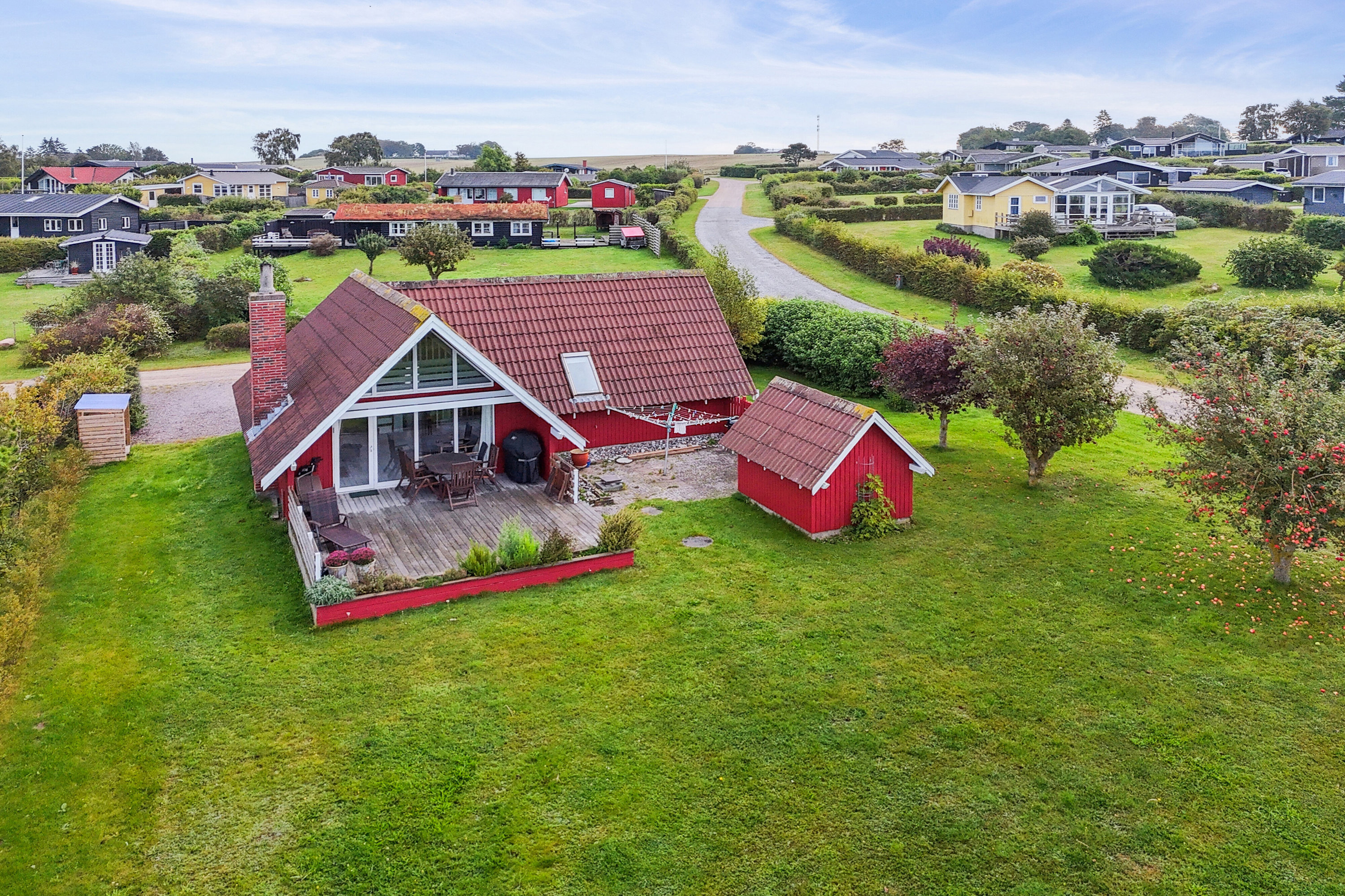 Fremhævet set fra haven billede i fuldskærmstilstand. Billede af Dansvej 1, Drøsselbjerg, 4200 Slagelse