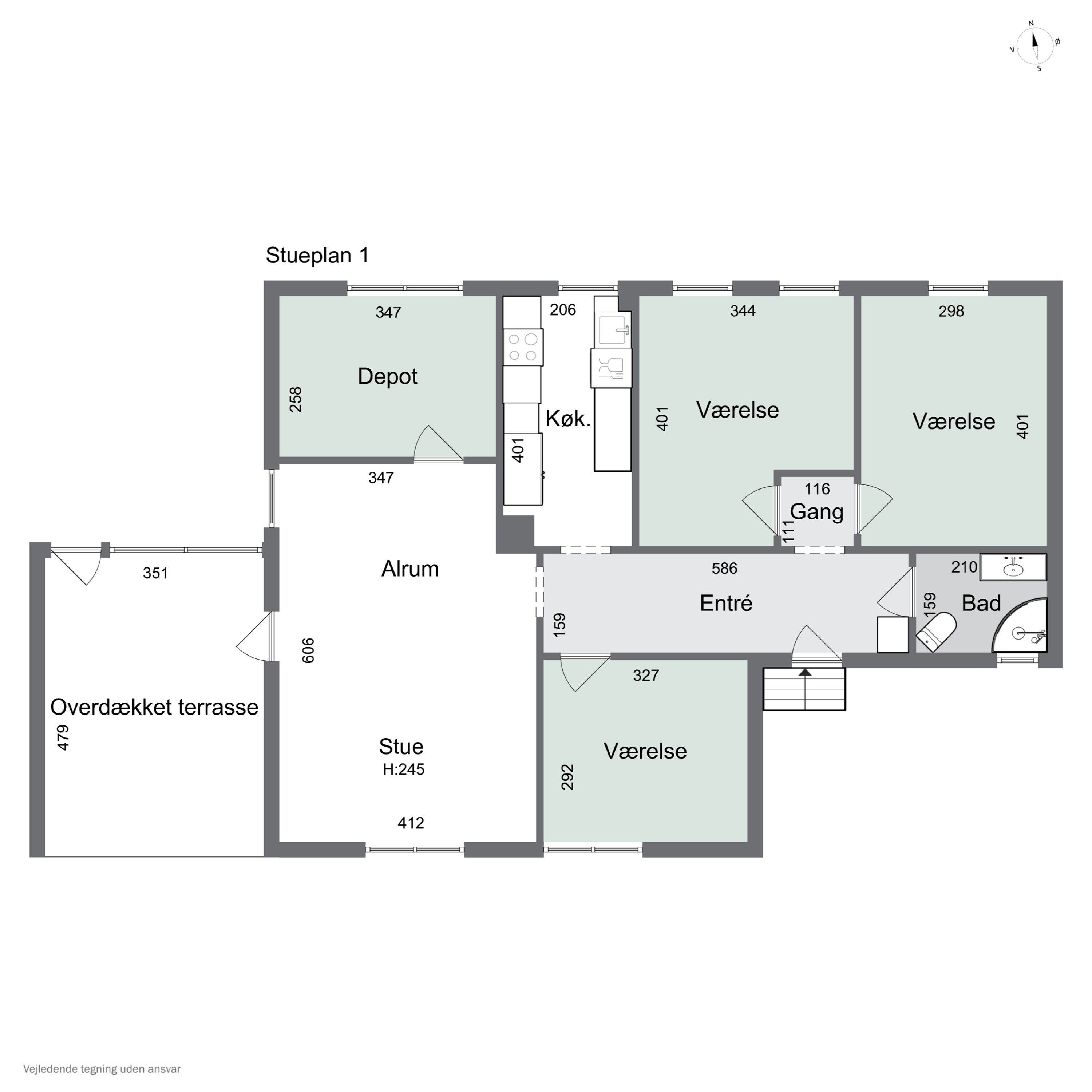 Plantegninger billede af Nordre Banevej 8, st.. +1., 4300 Holbæk