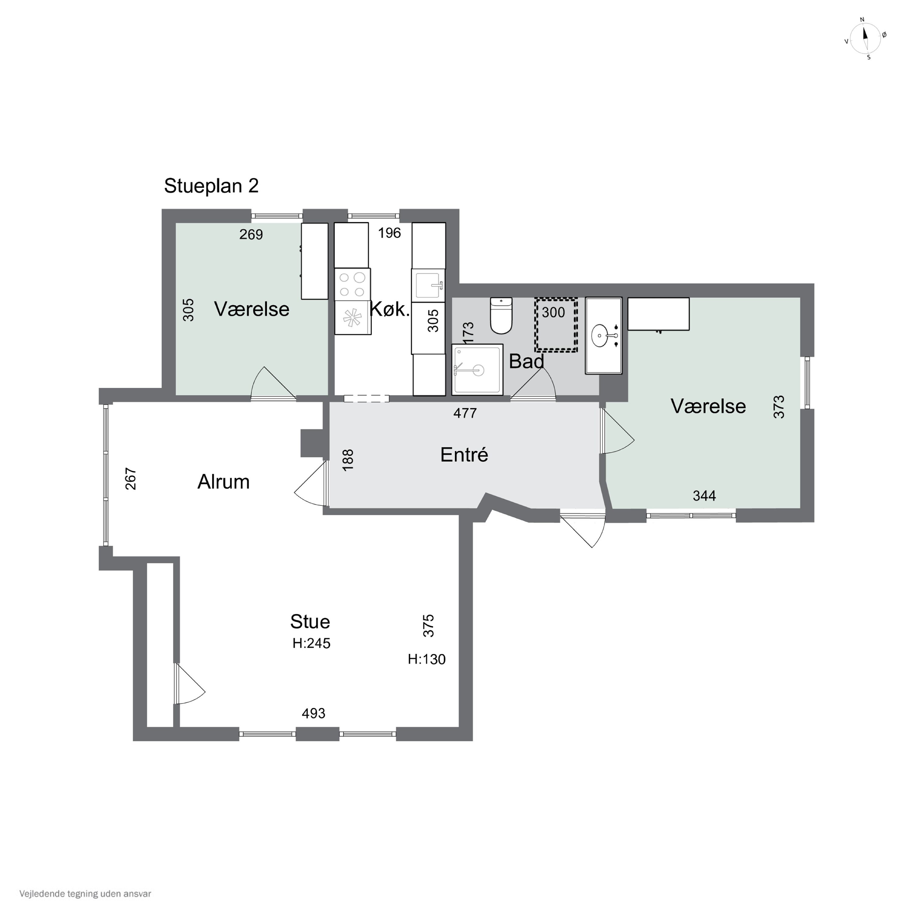Plantegninger billede af Nordre Banevej 8, st.. +1., 4300 Holbæk