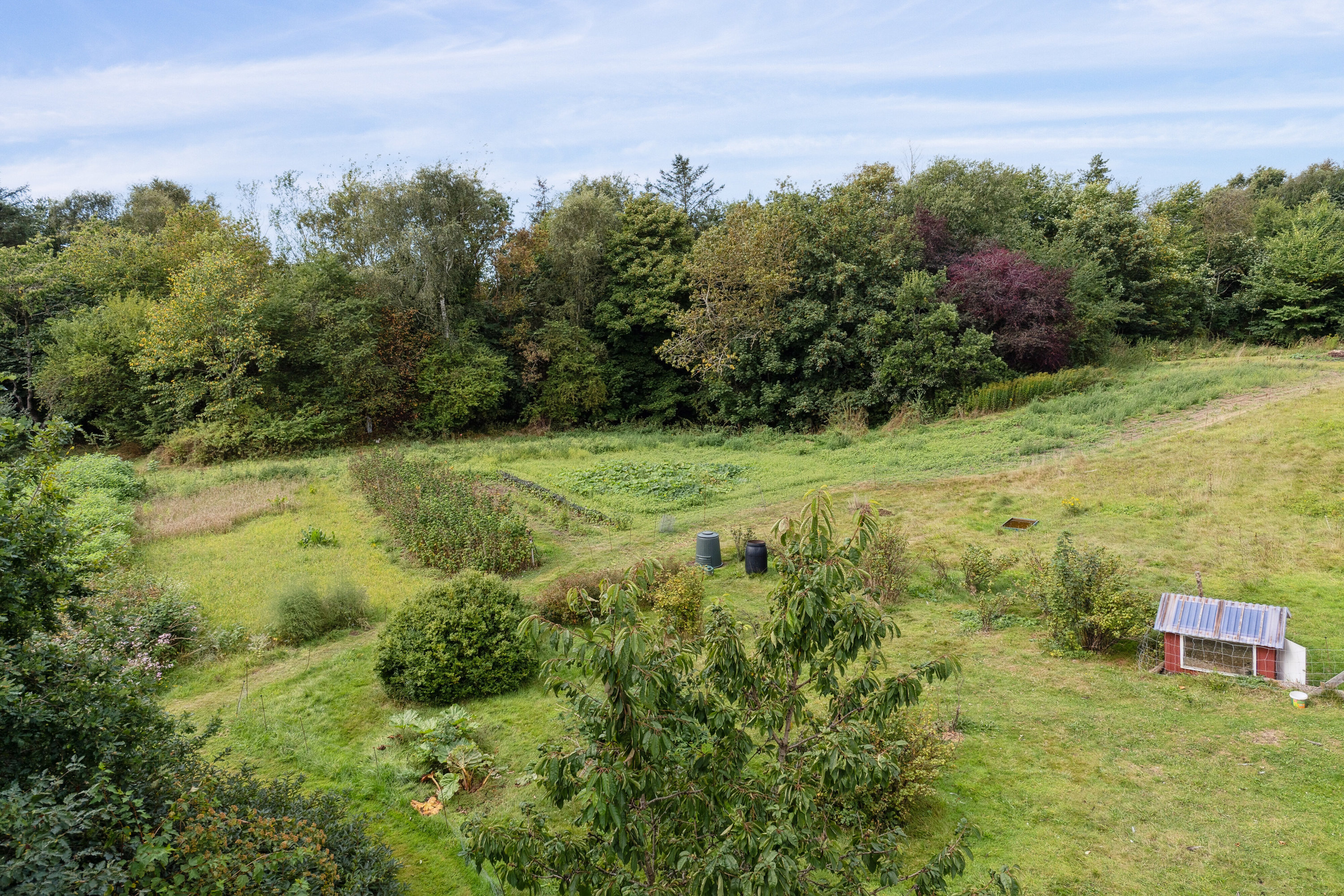 Fremhævet set fra haven billede i fuldskærmstilstand. Billede af Bagterpvej 204, 9800 Hjørring