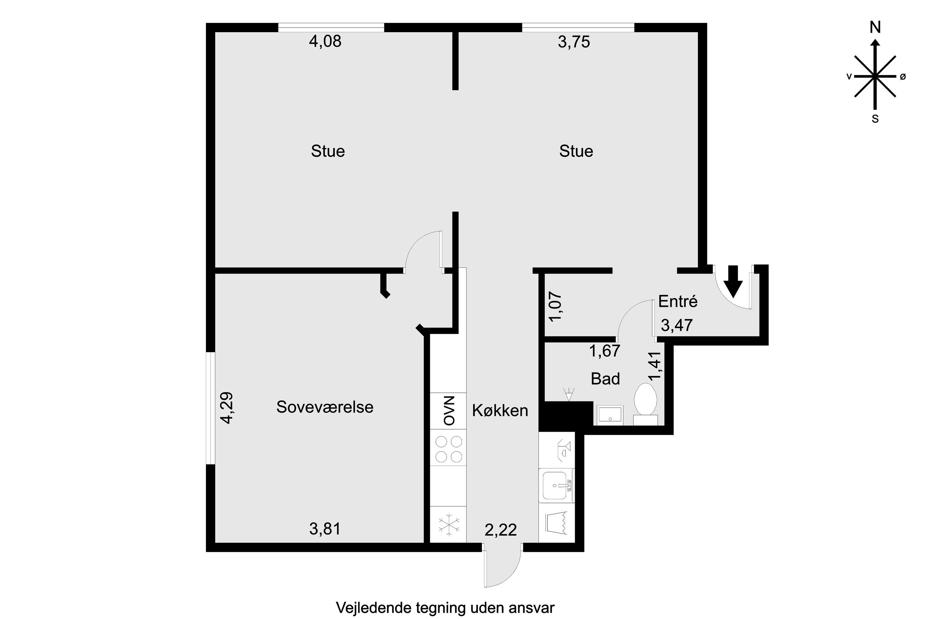 Plantegninger billede af Jægergårdsgade 148, st.. th., 8000 Aarhus C