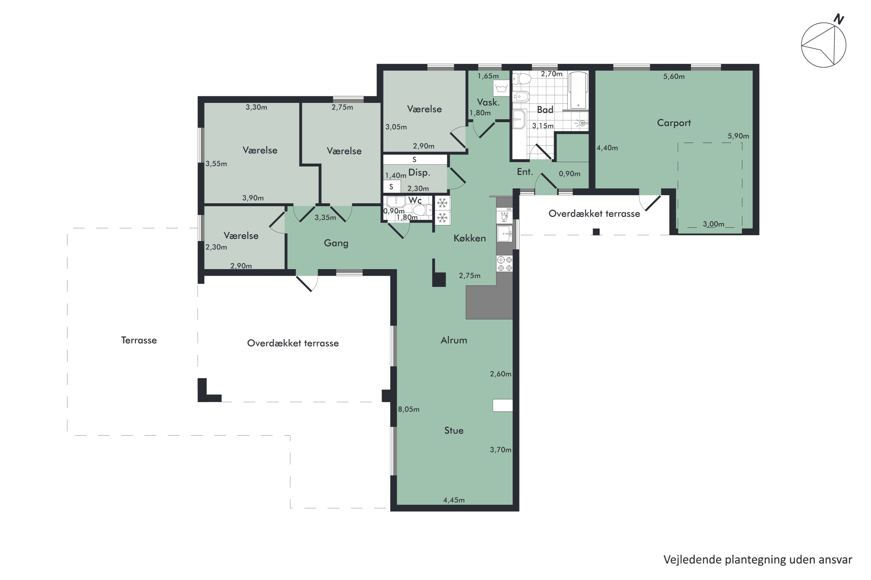 Plantegninger billede af Højmarken 1, 9270 Klarup