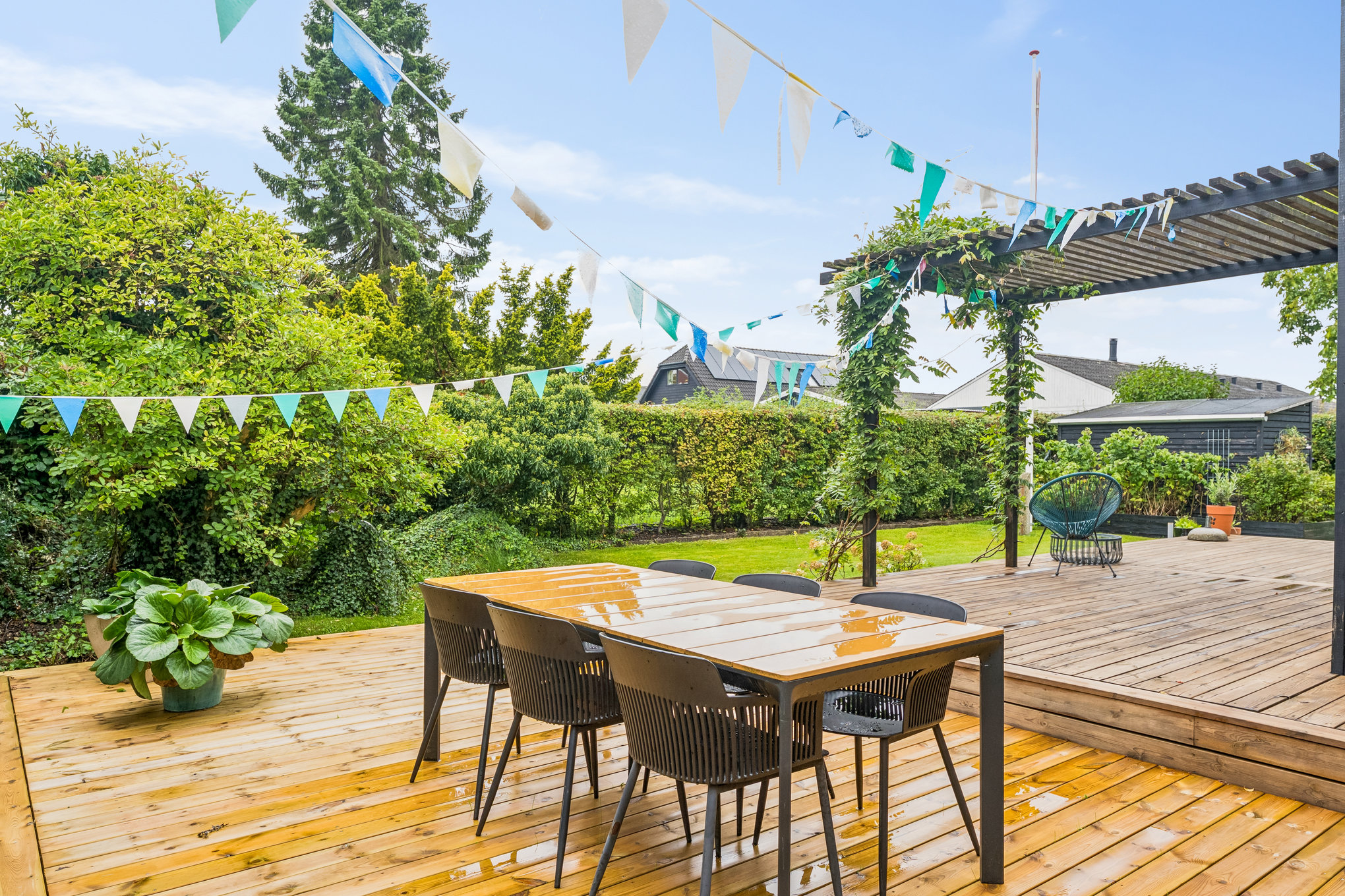 Fremhævet terrasse billede i fuldskærmstilstand. Billede af Lervangen 59, 8930 Randers NØ