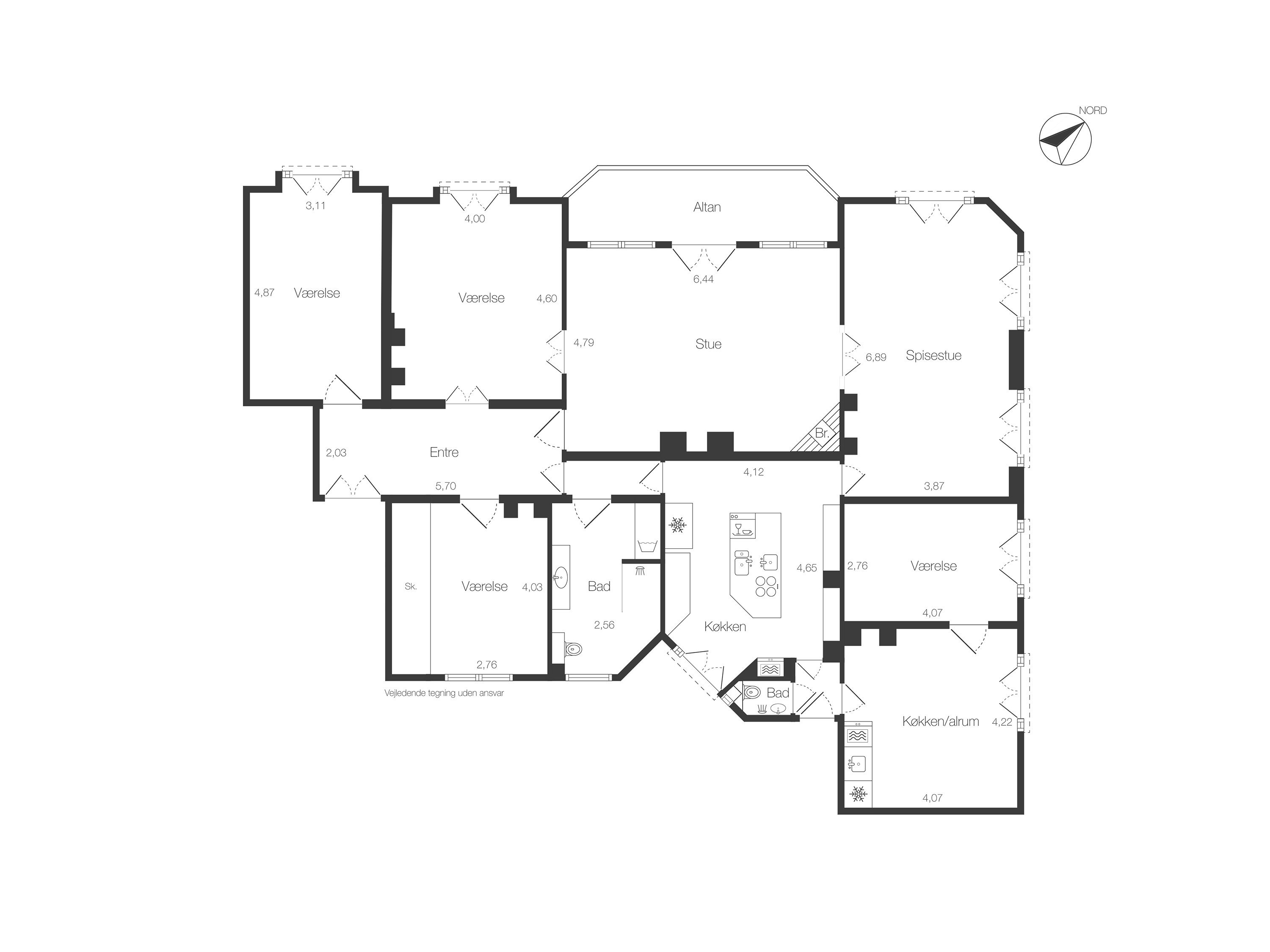 Plantegninger billede af Øster Søgade 32, 2. th., 1357 København K