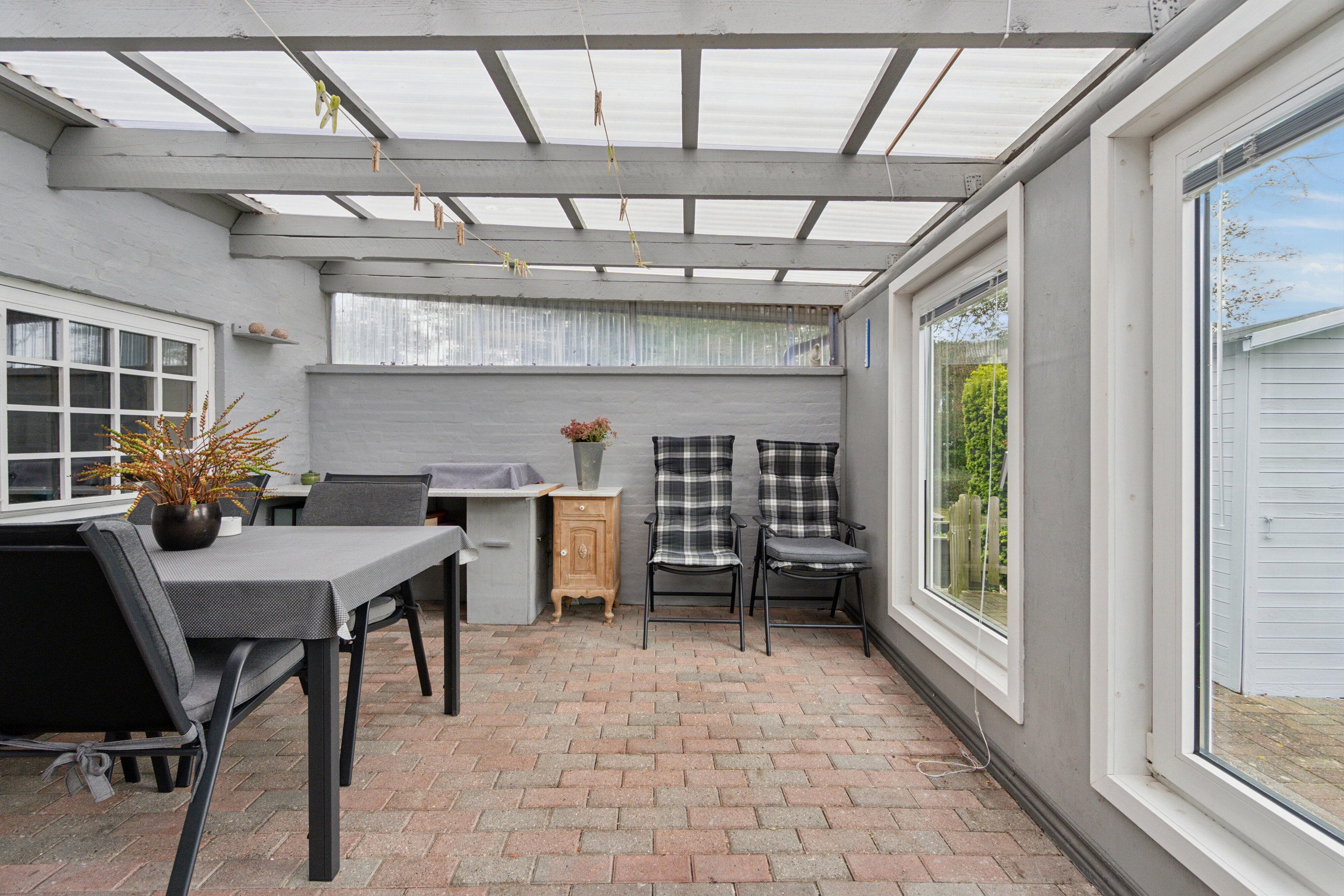 Fremhævet overdækket terrasse billede i fuldskærmstilstand. Billede af Holmevej 36, Nors, 7700 Thisted