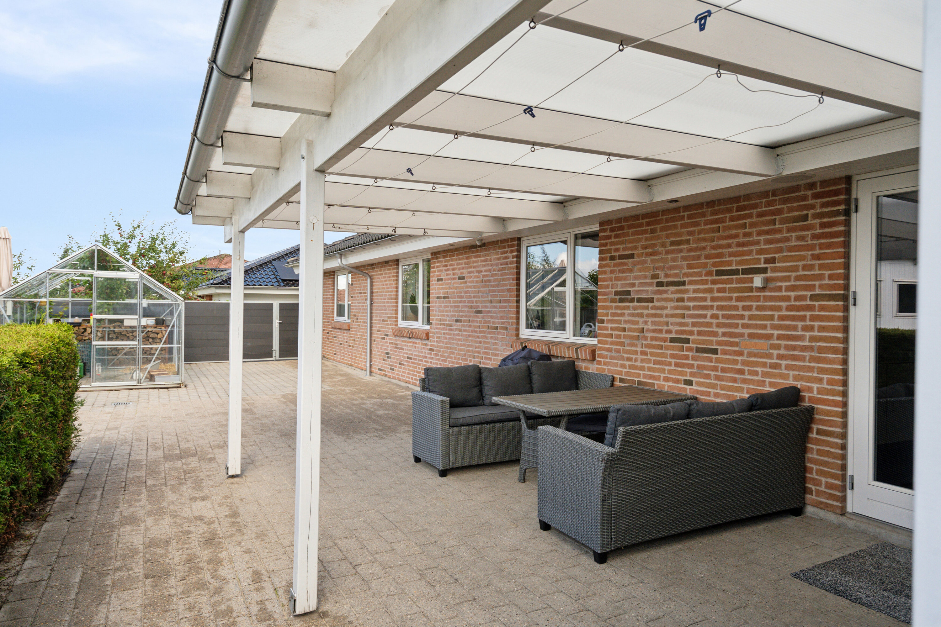 Fremhævet overdækket terrasse billede i fuldskærmstilstand. Billede af Midtkobbel 46, Kollund, 6340 Kruså