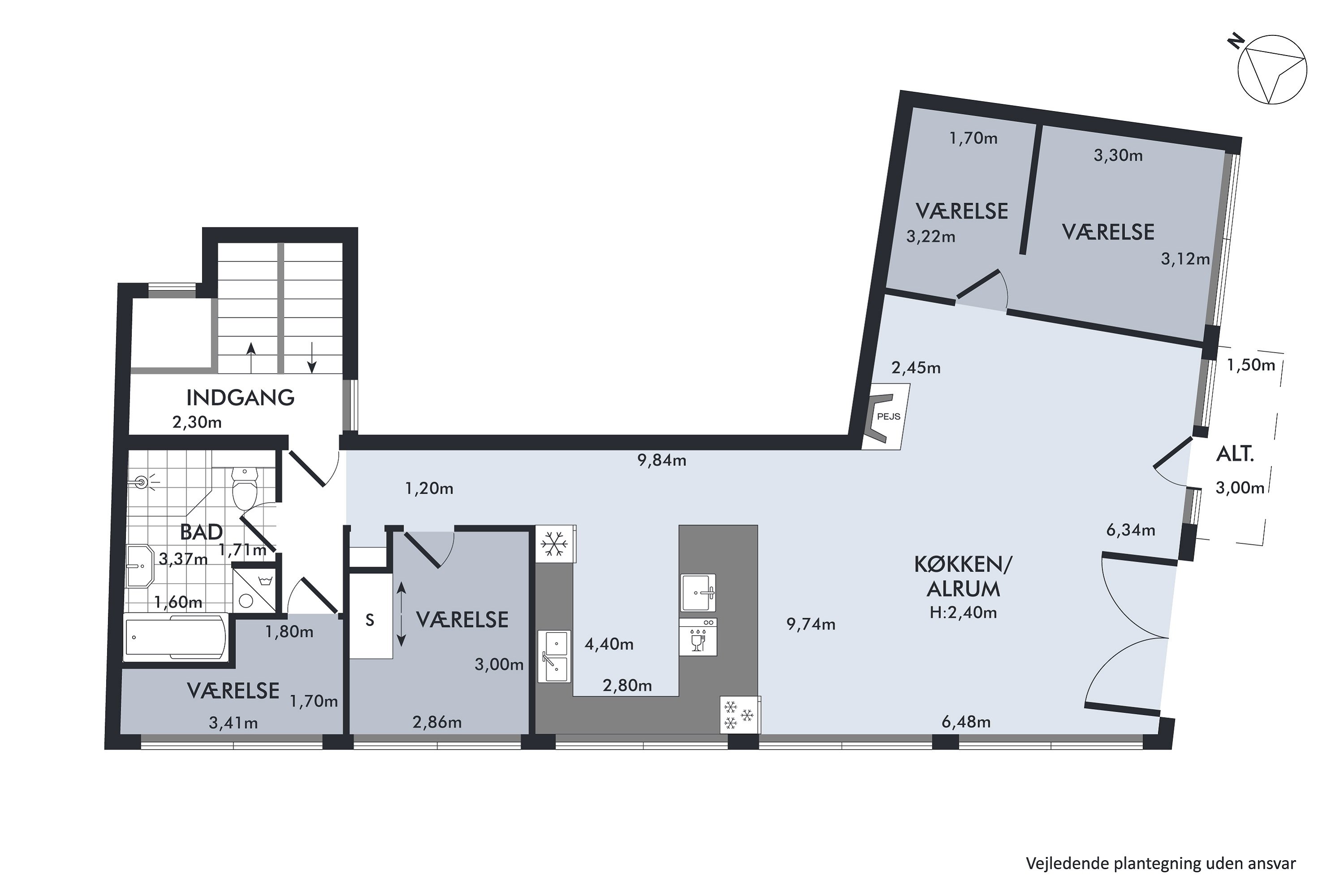 Plantegninger billede af Østervold 15, 3. th., 8900 Randers C