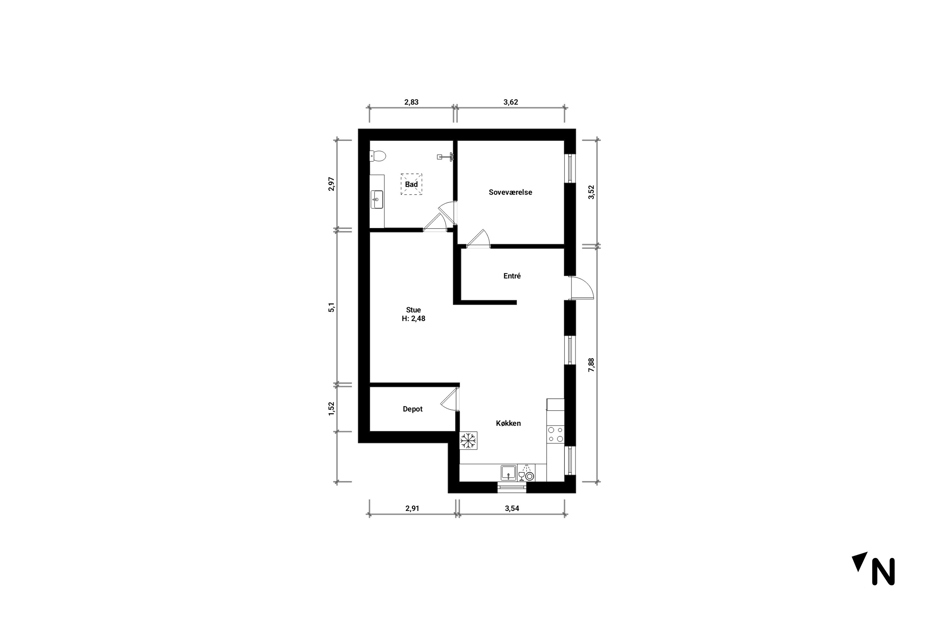 Plantegninger billede af Hasselø Tværvej 17, Hasselø Pl, 4873 Væggerløse