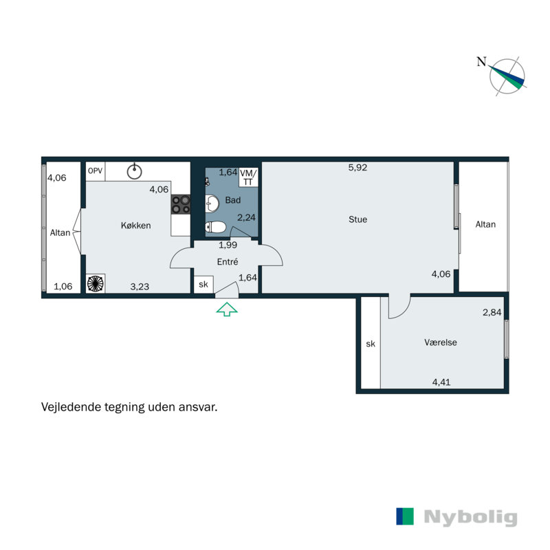 Plantegninger billede af Ingemanns Alle 175B, 2. th., 6700 Esbjerg