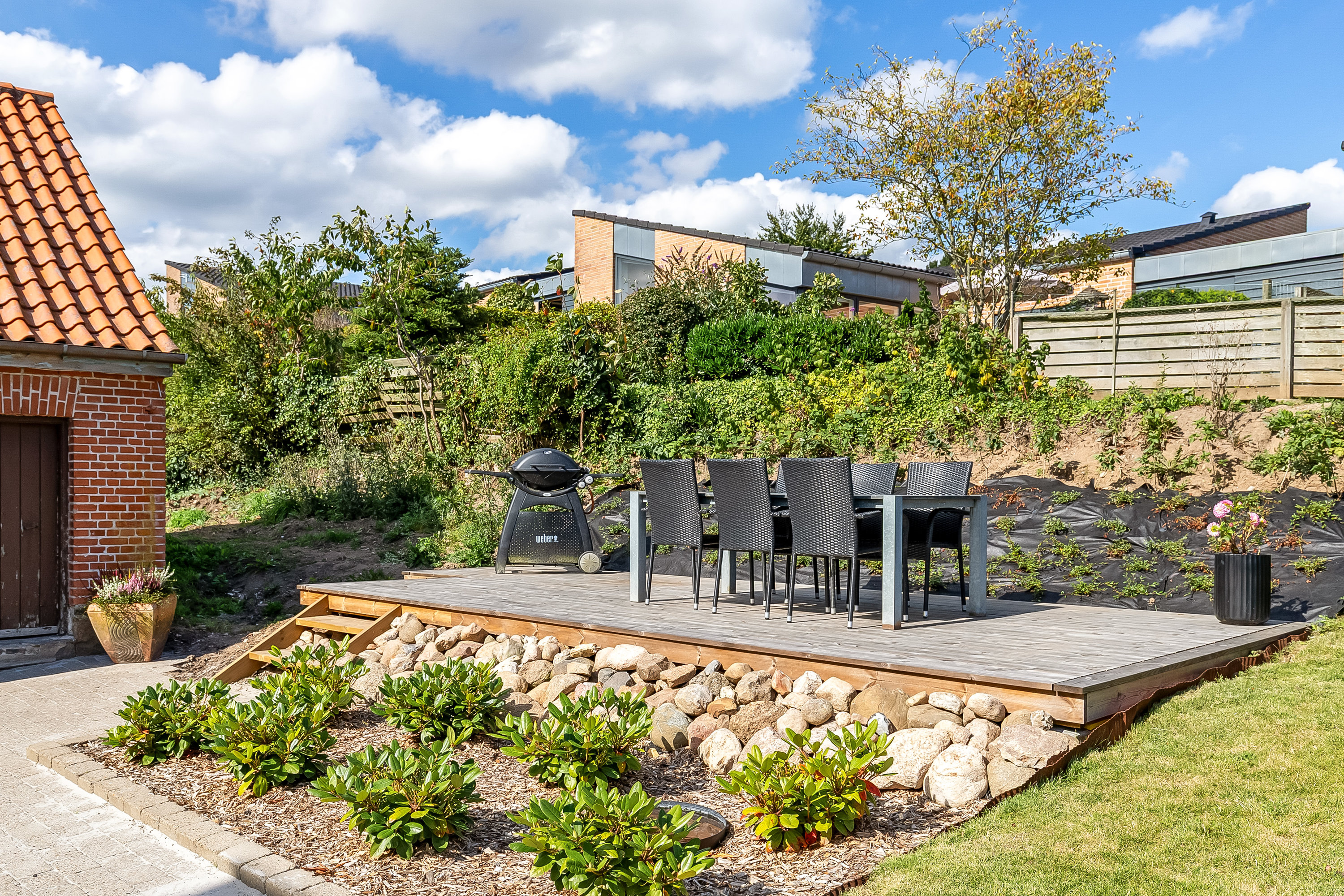 Fremhævet terrasse billede i fuldskærmstilstand. Billede af Kirkegade 4, Gårslev, 7080 Børkop