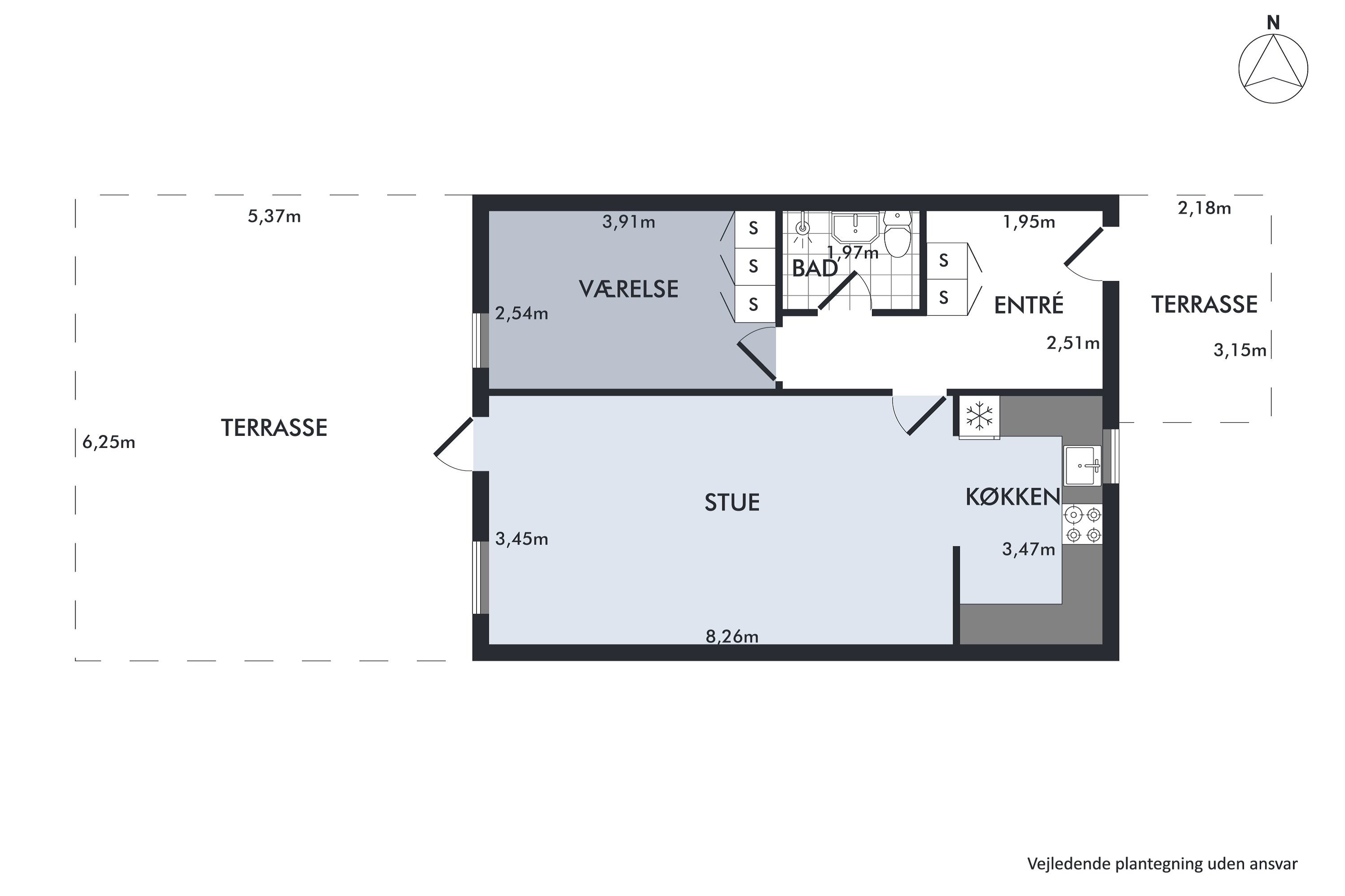 Plantegninger billede af Møgelbjergvej 29B, st.., 9310 Vodskov