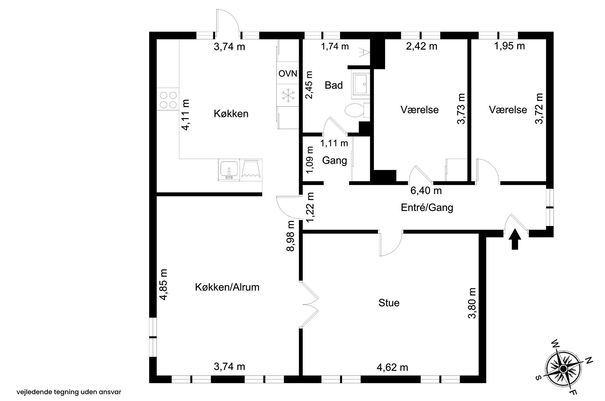 Plantegninger billede af Langesvej 5, st.., 3400 Hillerød