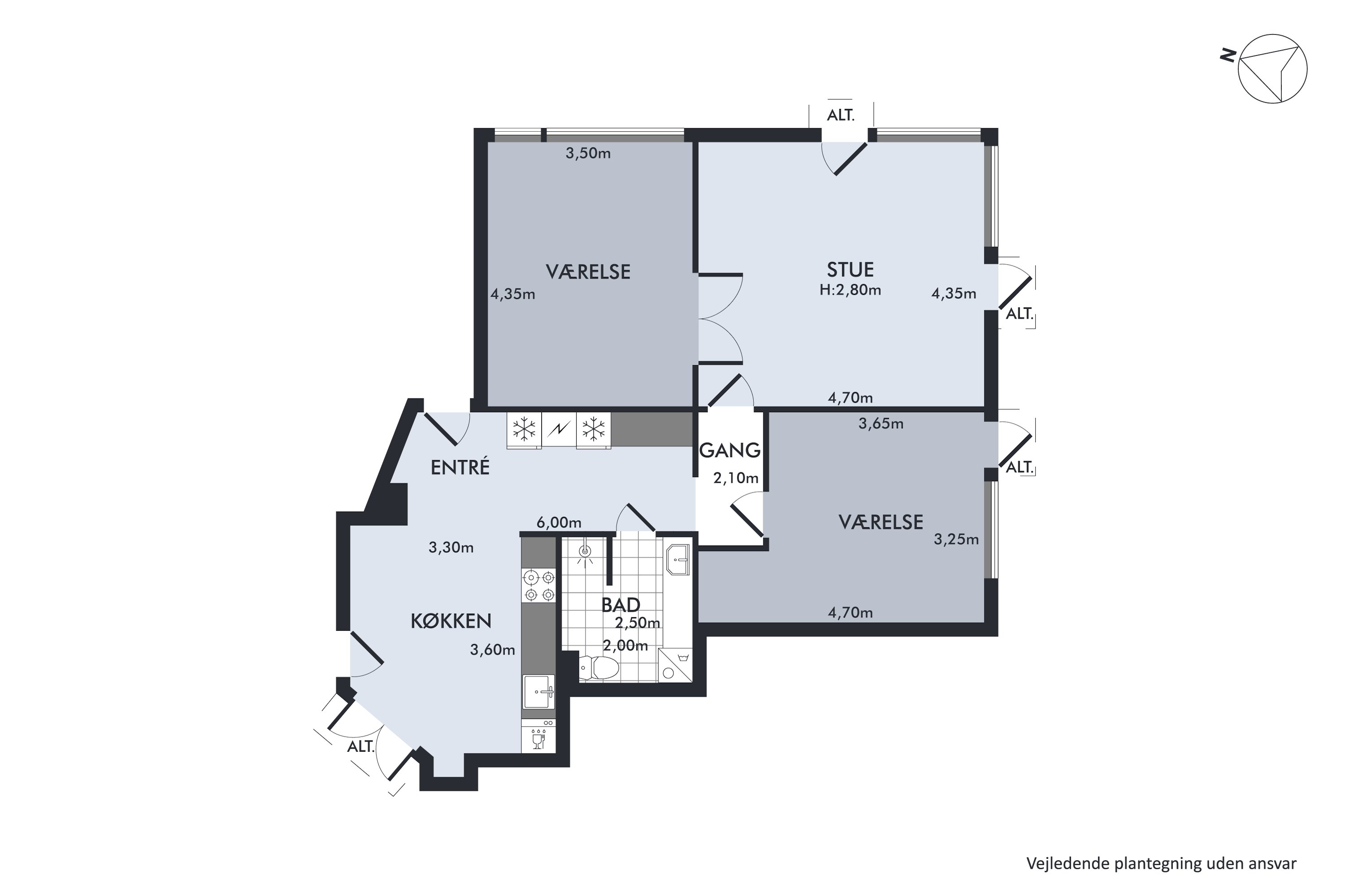Plantegninger billede af Strandvejen 75, st.. tv., 2100 København Ø