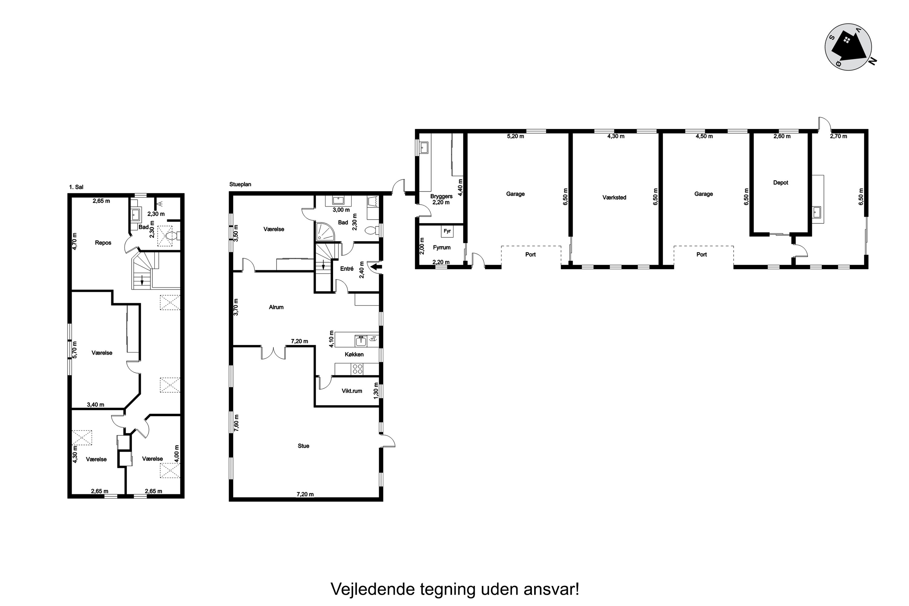 Plantegninger billede af Videbækvej 2, Faster, 6900 Skjern