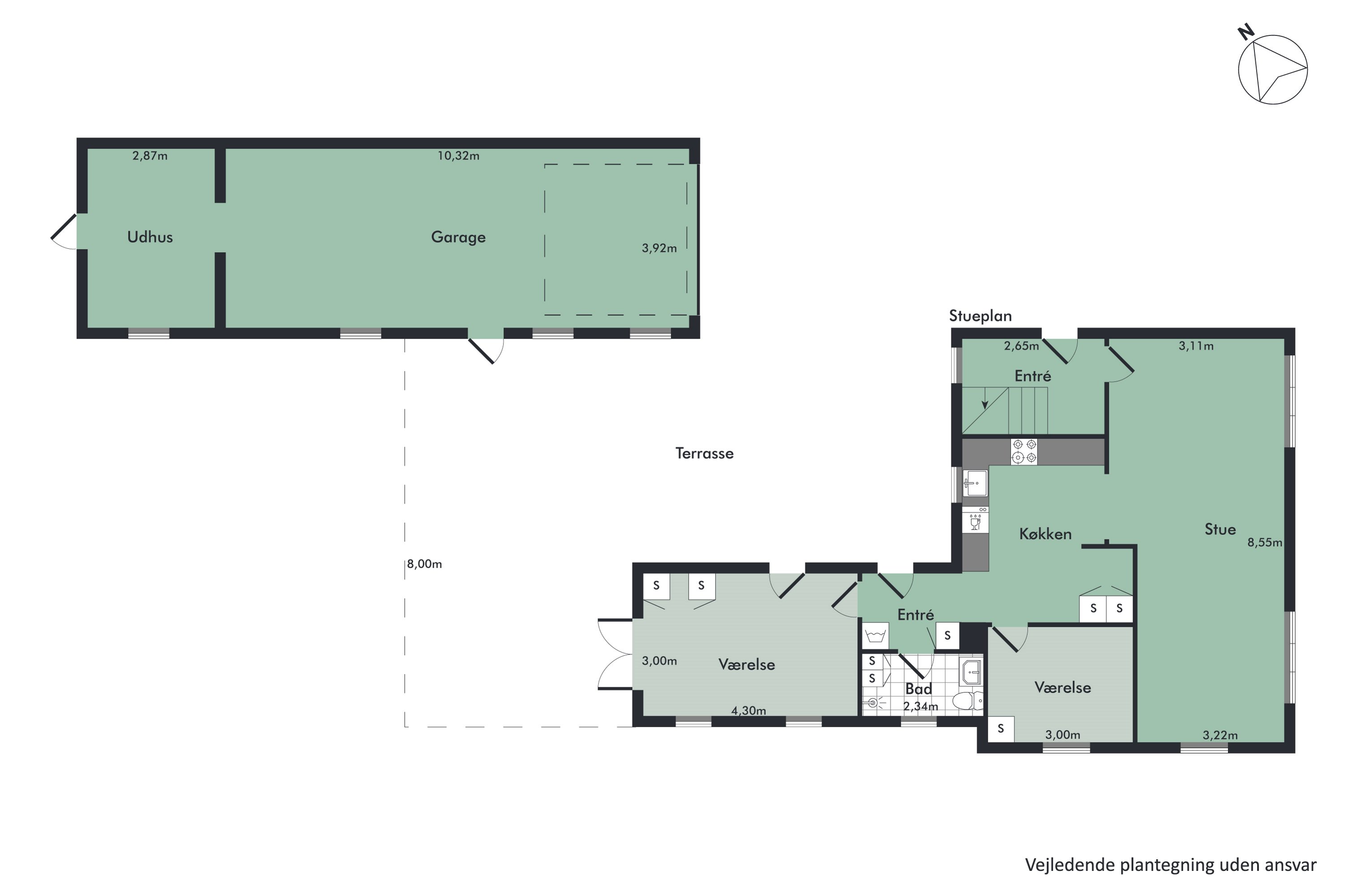 Plantegninger billede af Klejtrupvej 80, Hvornum, 9500 Hobro