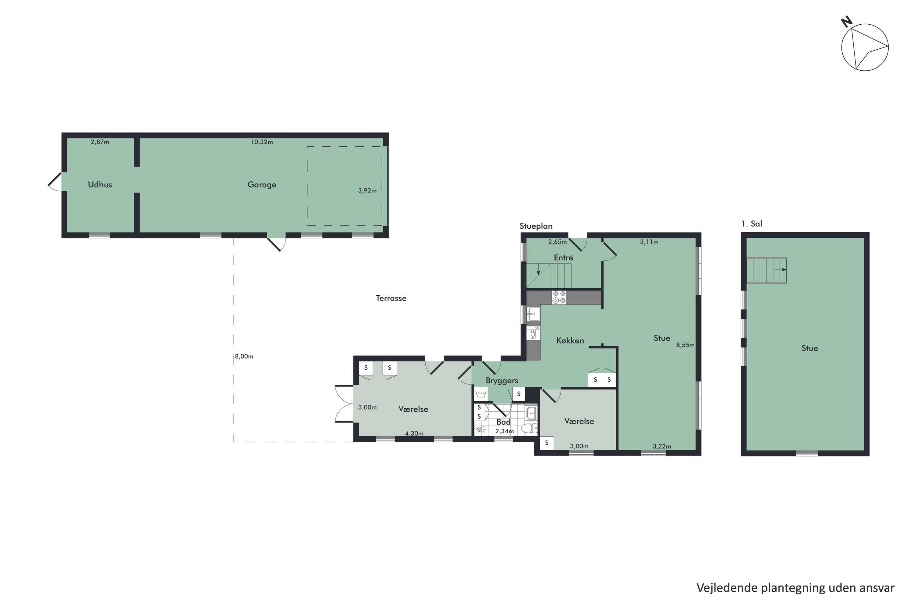 Plantegninger billede af Klejtrupvej 80, Hvornum, 9500 Hobro