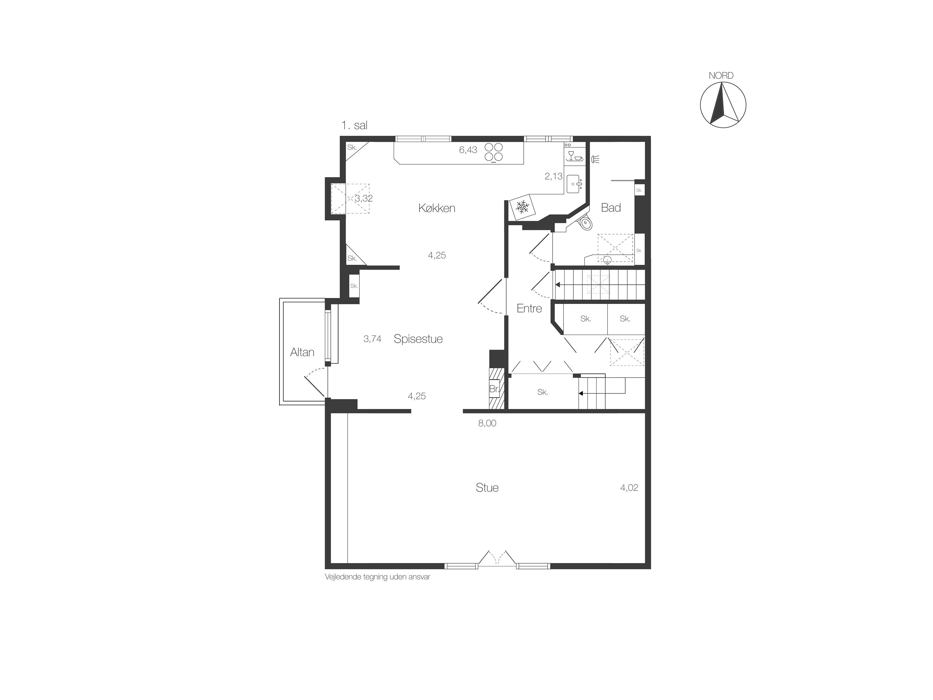 Plantegninger billede af Kærmindevej 27, 1., 2820 Gentofte