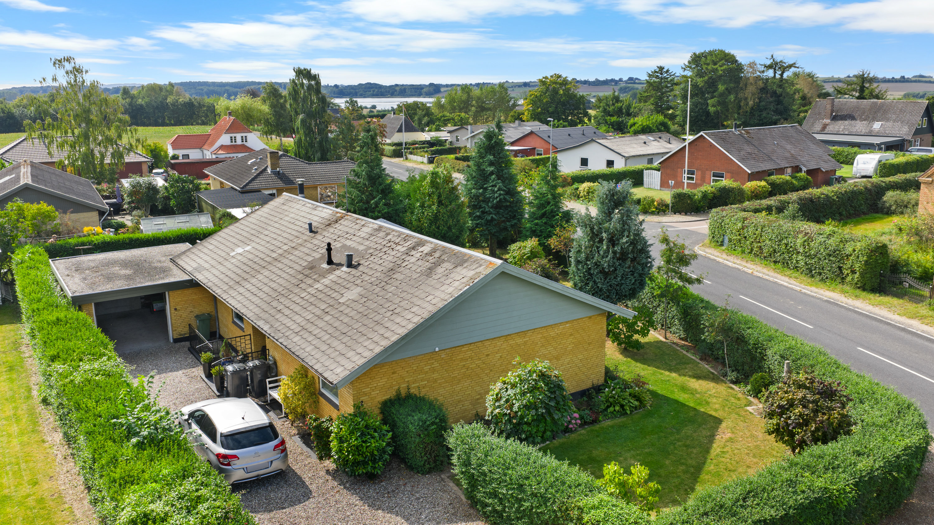 Fremhævet luftfoto billede i fuldskærmstilstand. Billede af Toftevej 2, V. Åby , 5600 Faaborg