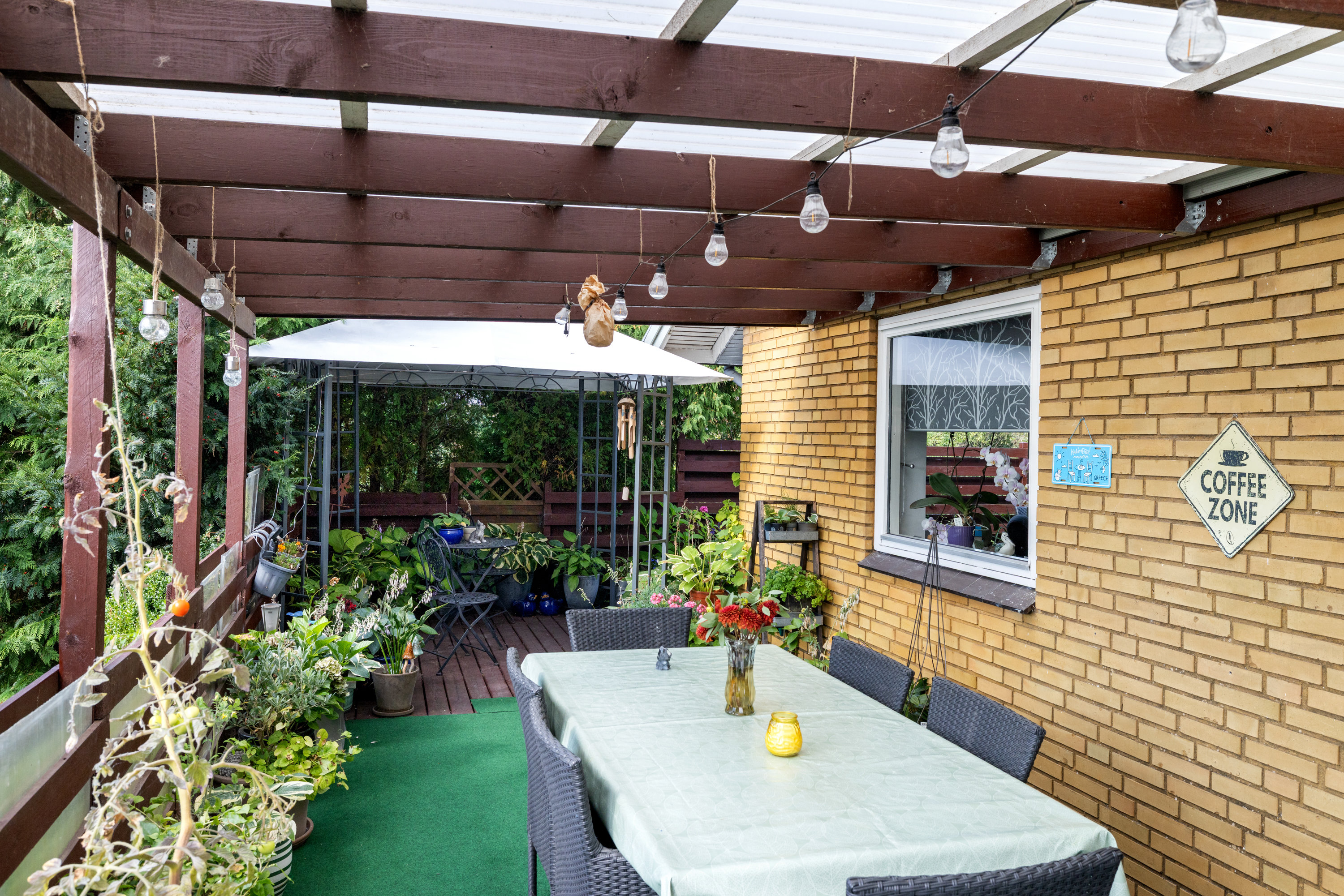 Fremhævet overdækket terrasse billede i fuldskærmstilstand. Billede af Toftevej 2, V. Åby , 5600 Faaborg