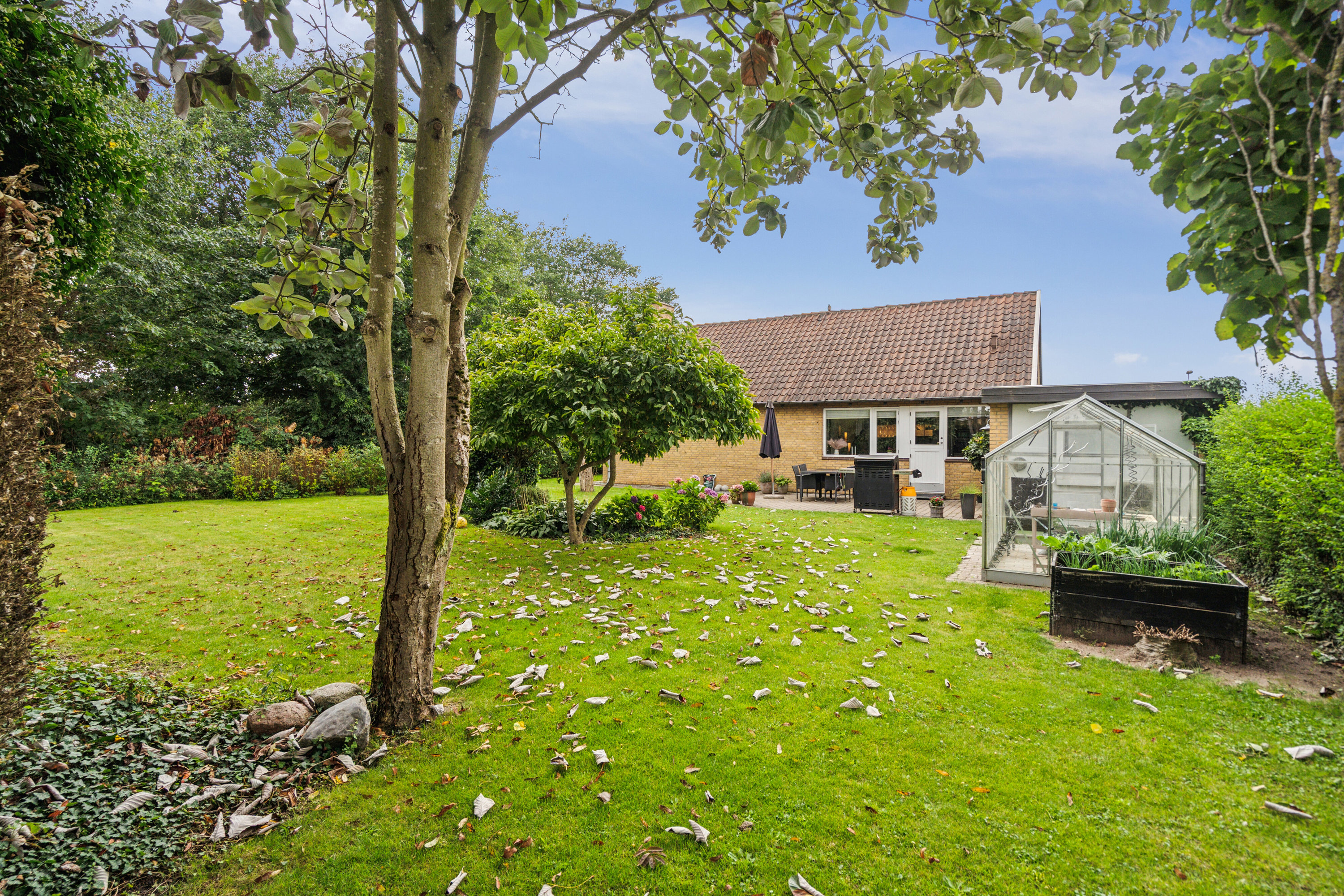 Fremhævet set fra haven billede i fuldskærmstilstand. Billede af Vedbendvej 1, 5550 Langeskov