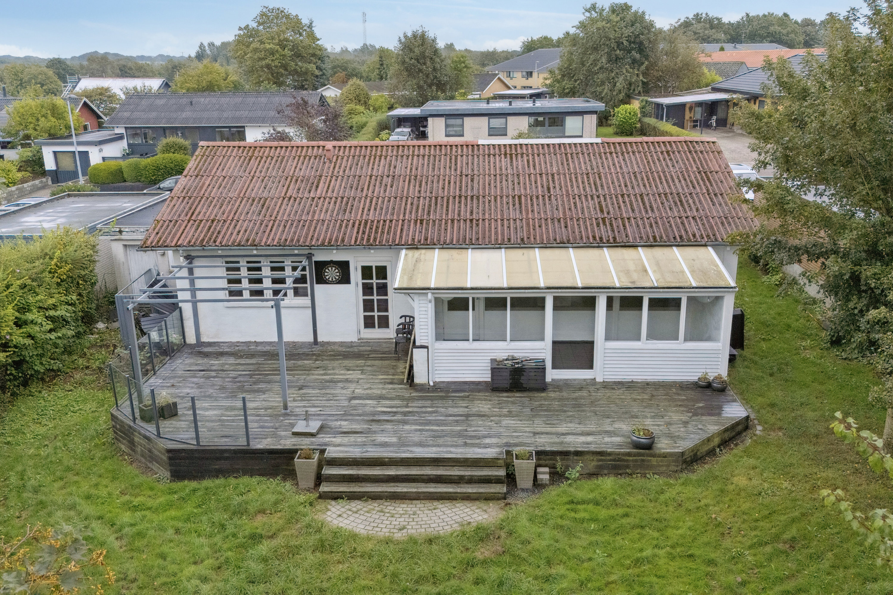 Fremhævet set fra haven billede i fuldskærmstilstand. Billede af Toften 20, 7441 Bording